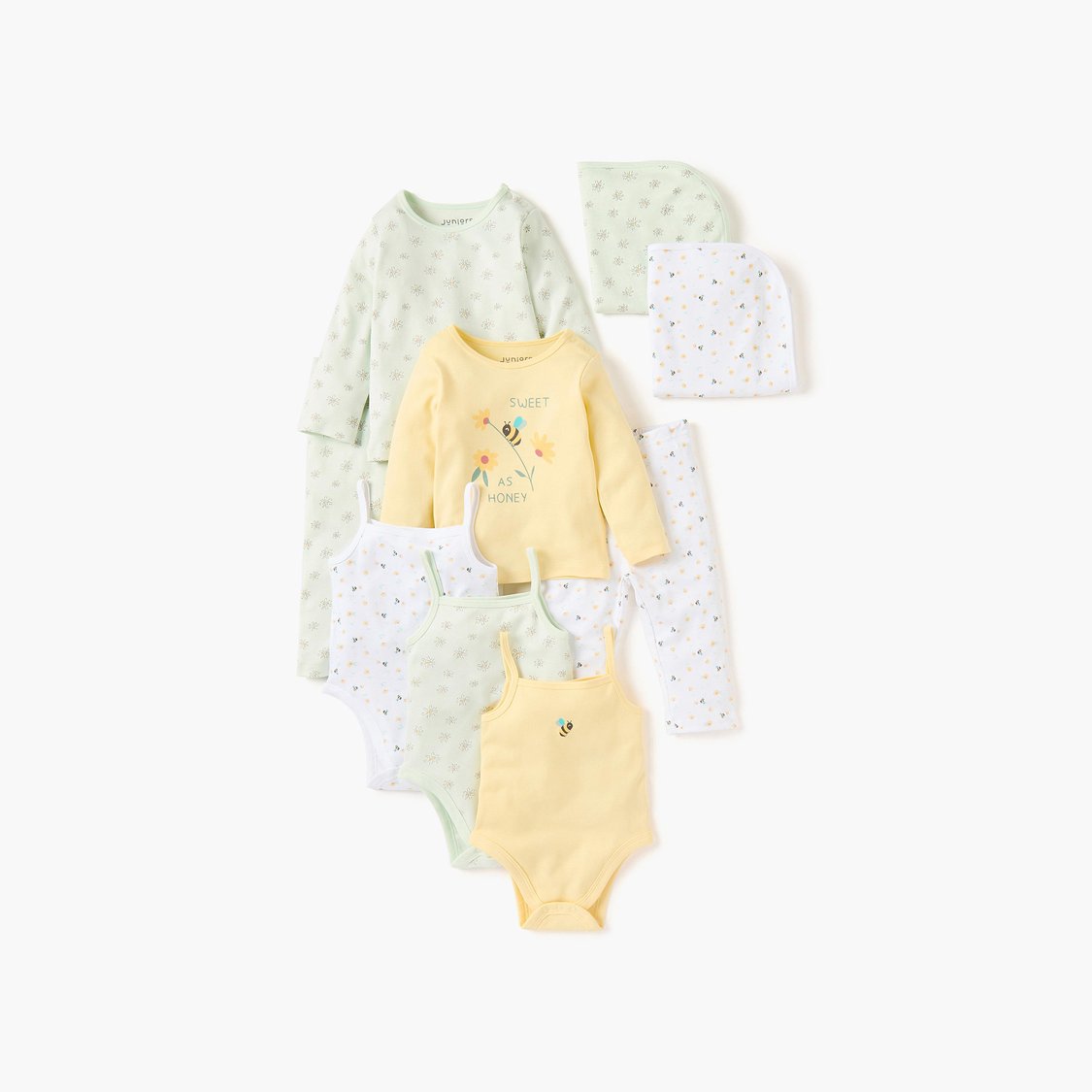 Juniors Floral Print T-shirt with Pyjama - Set of 2