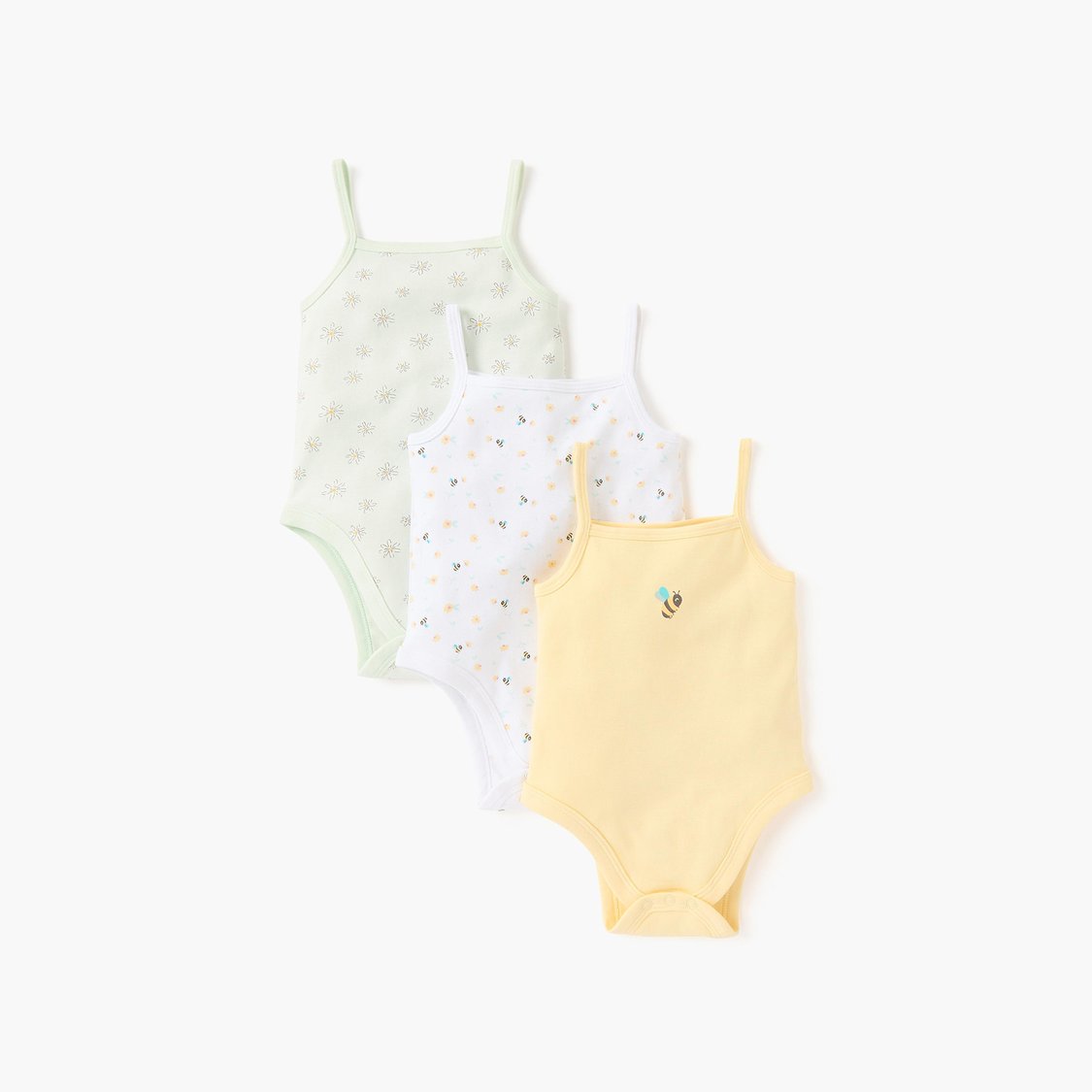 Juniors Printed Sleeveless Bodysuit - Set of 3