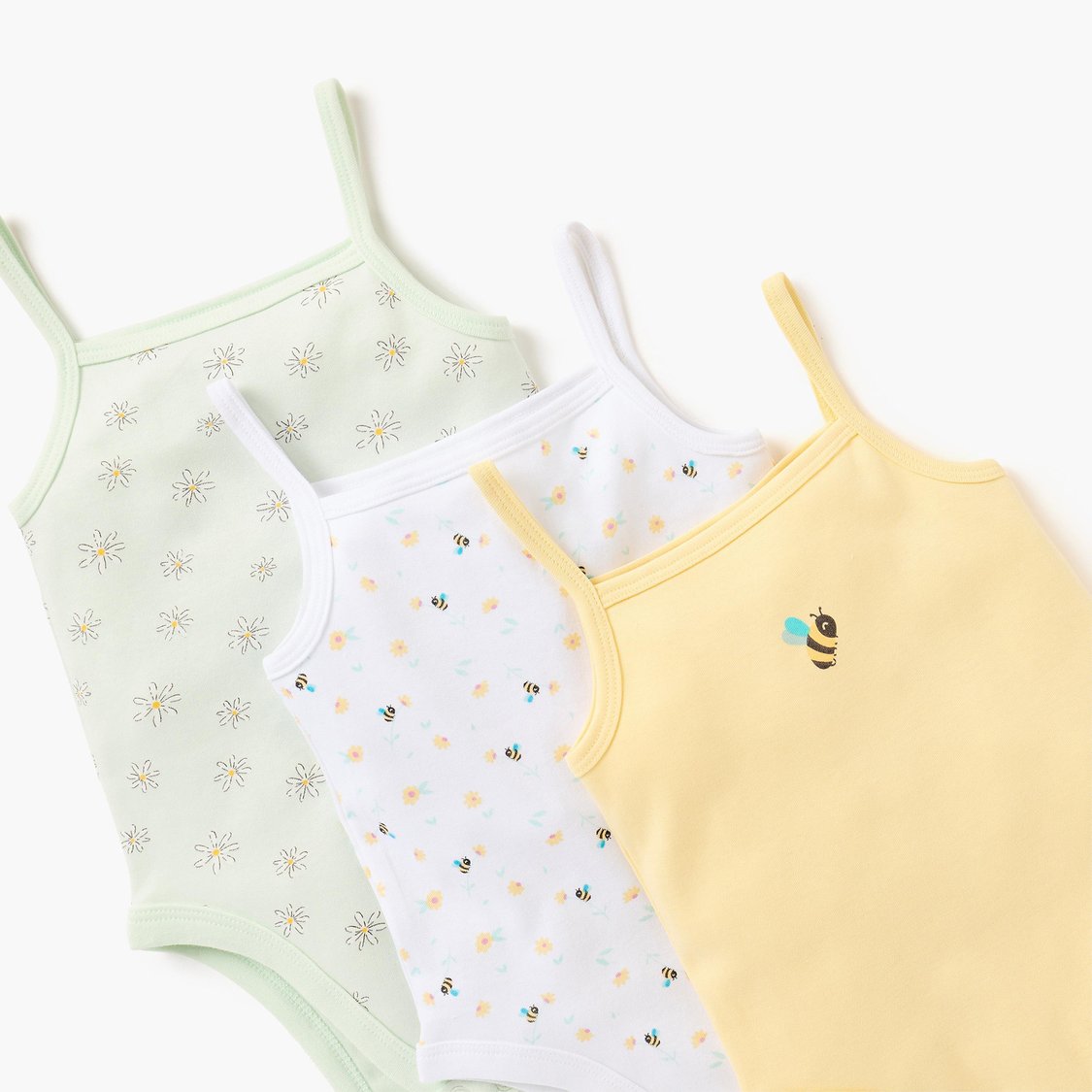 Juniors Printed Sleeveless Bodysuit - Set of 3
