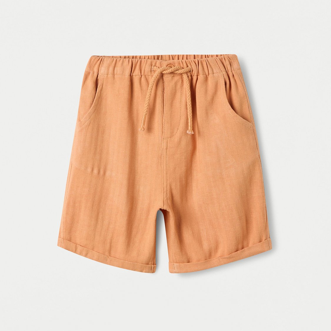 Juniors Solid Shorts with Drawstring Closure and Pockets