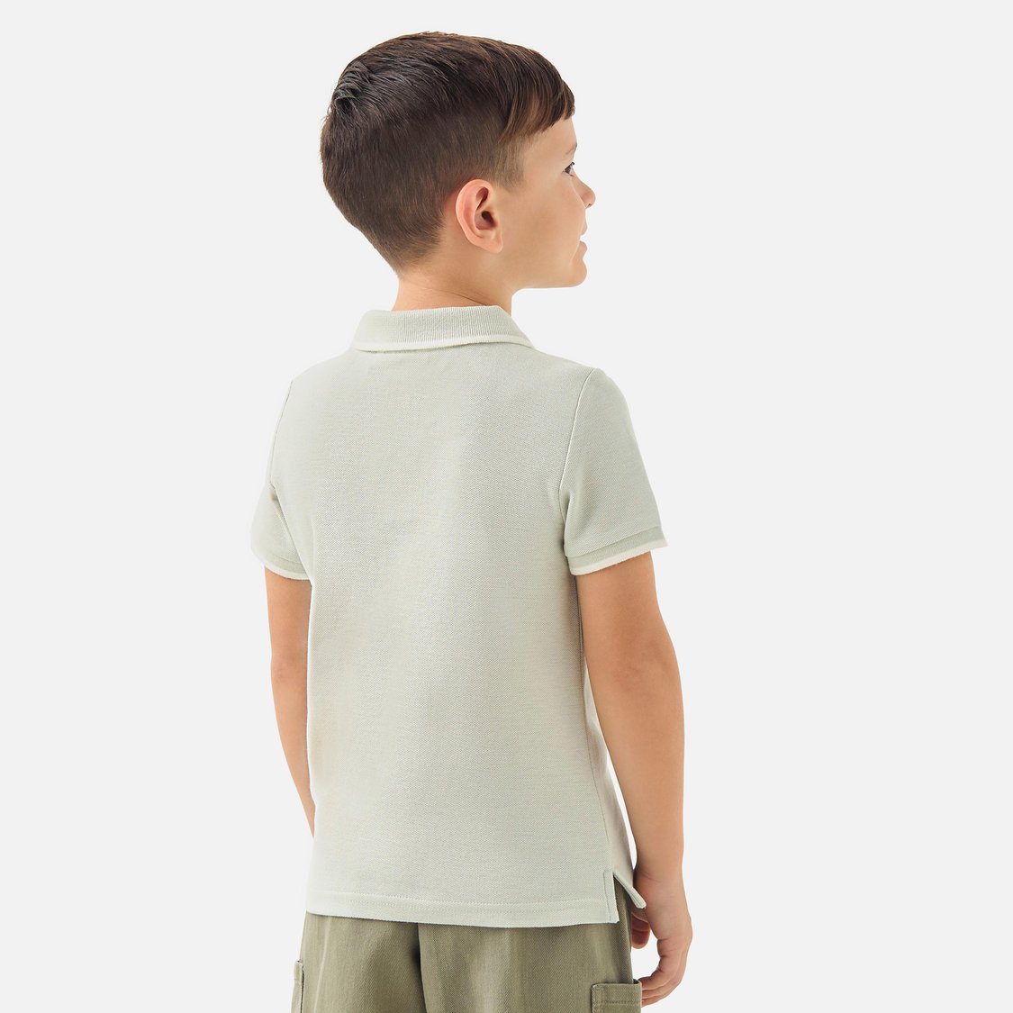 Juniors Solid Polo T-shirt with Short Sleeves