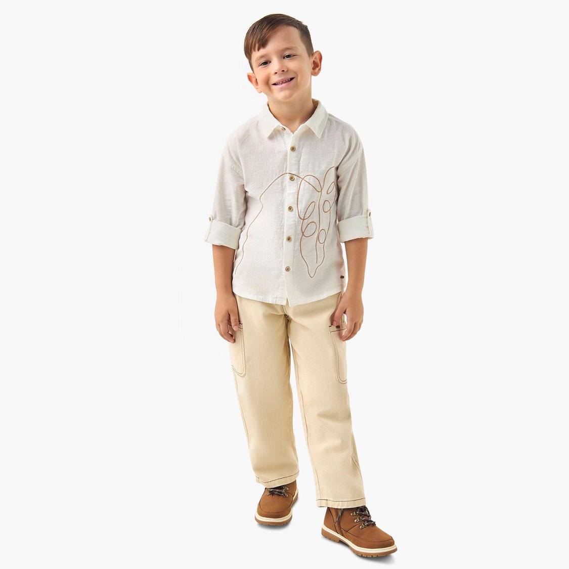 Juniors Solid Pants with Pockets and Button Closure