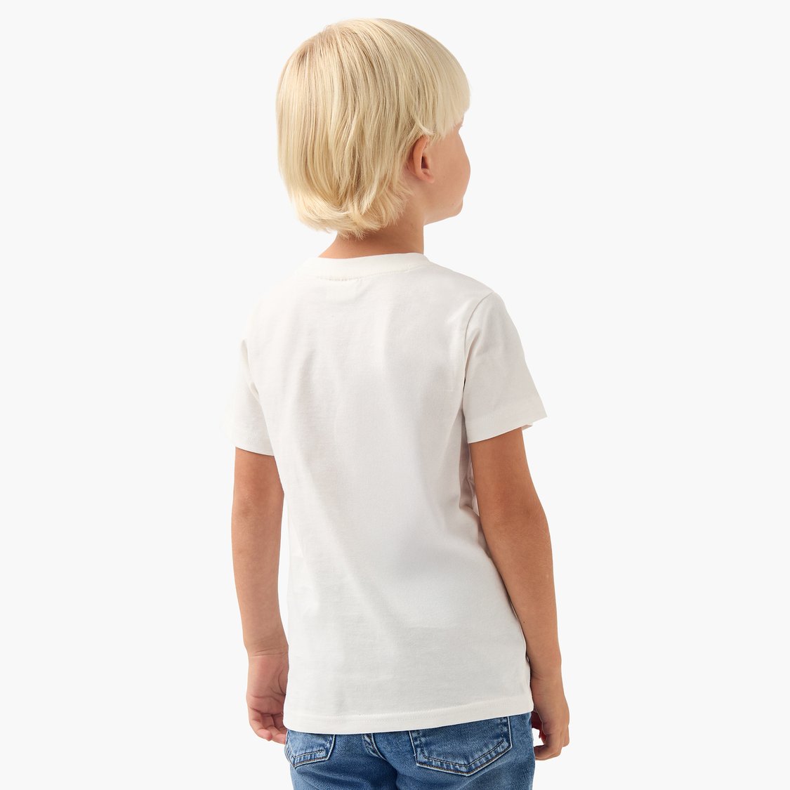 Juniors Printed Crew Neck T-shirt with Short Sleeves