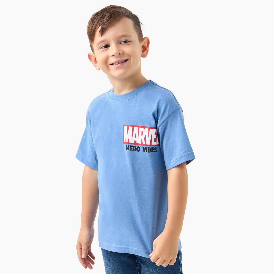 Juniors Graphic Print T-shirt with Short Sleeves