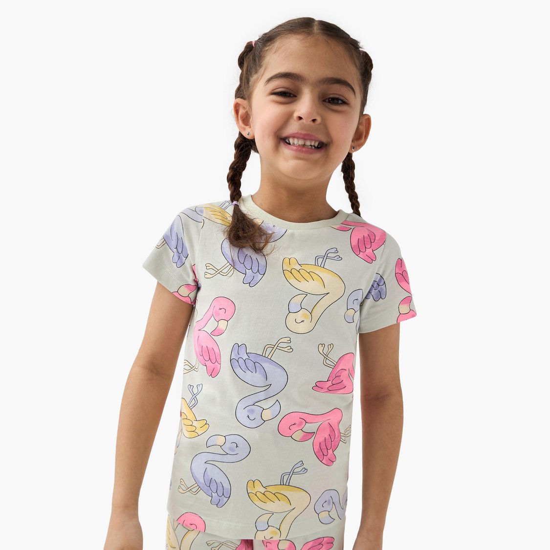 Juniors Bird Print T-shirt and Pyjama Set