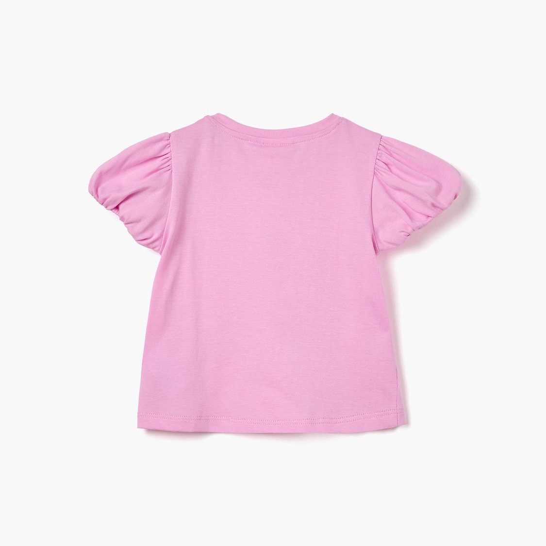 Juniors Butterfly Applique T-shirt with Puff Sleeves