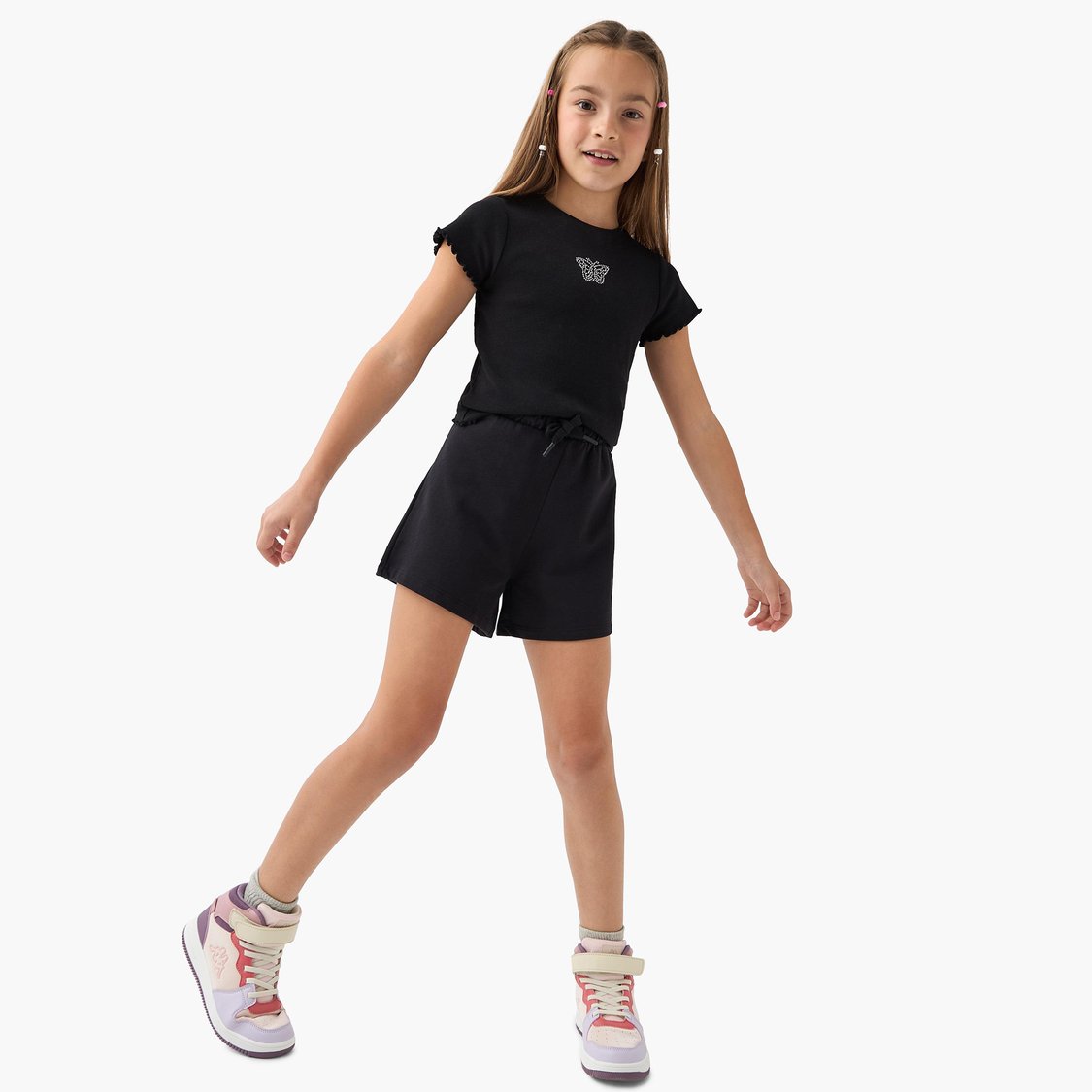 Juniors Solid Shorts with Drawstring Closure