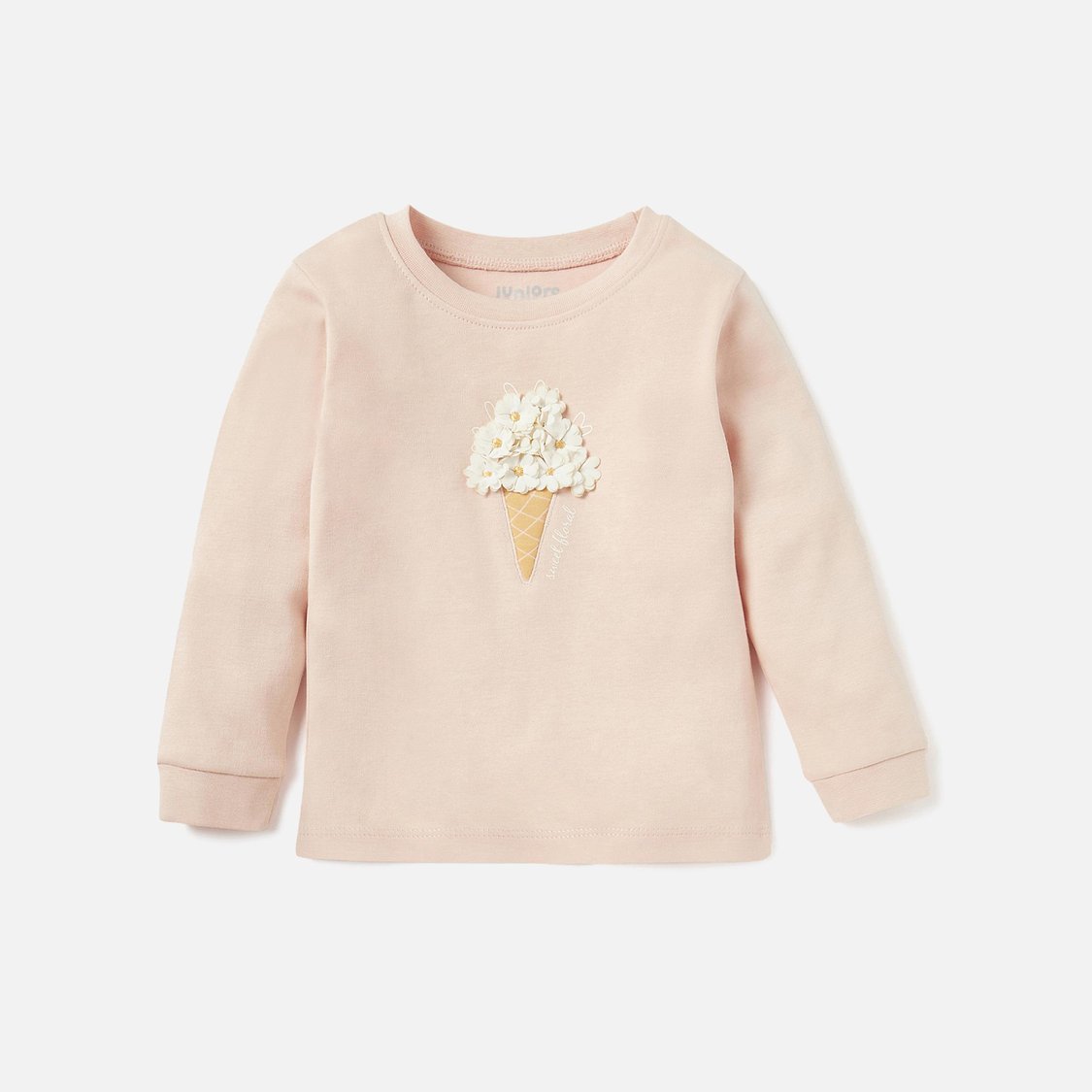 Juniors Floral Applique T-shirt and Printed Pyjama Set