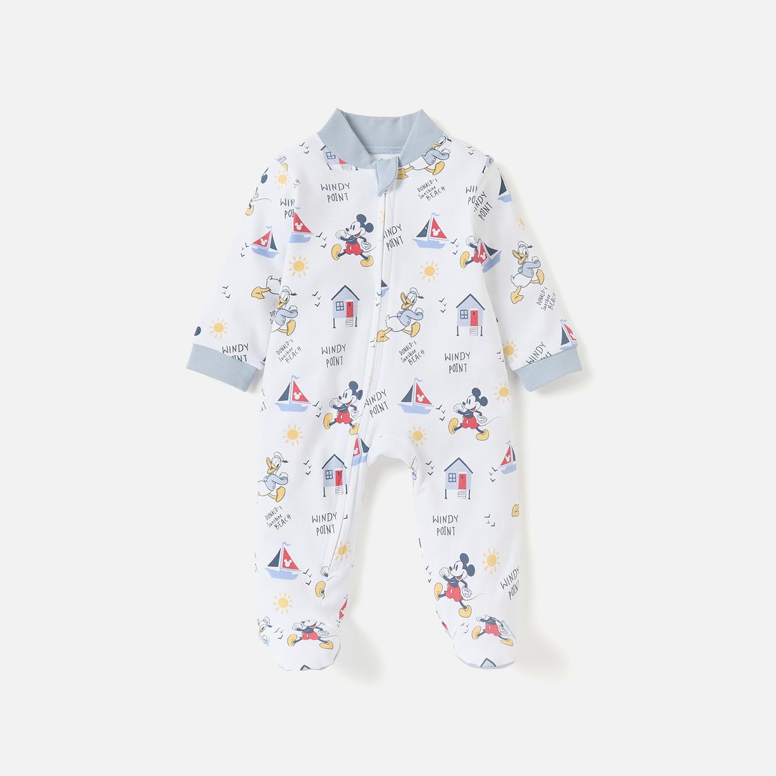 All-Over Mickey Mouse Print Closed Feet Sleepsuit