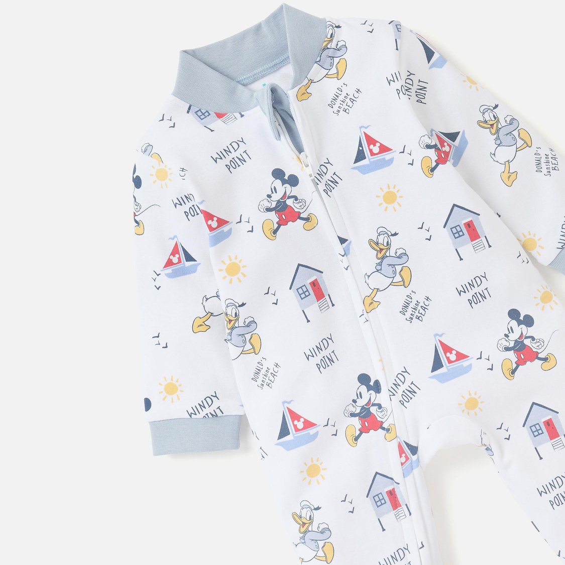 All-Over Mickey Mouse Print Closed Feet Sleepsuit