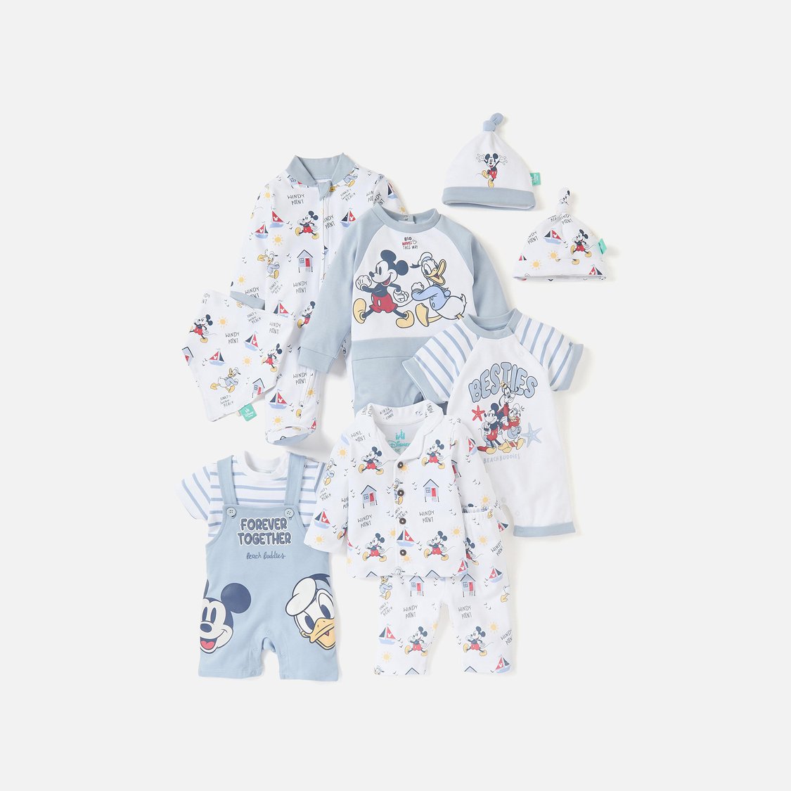 All-Over Mickey Mouse Print Closed Feet Sleepsuit