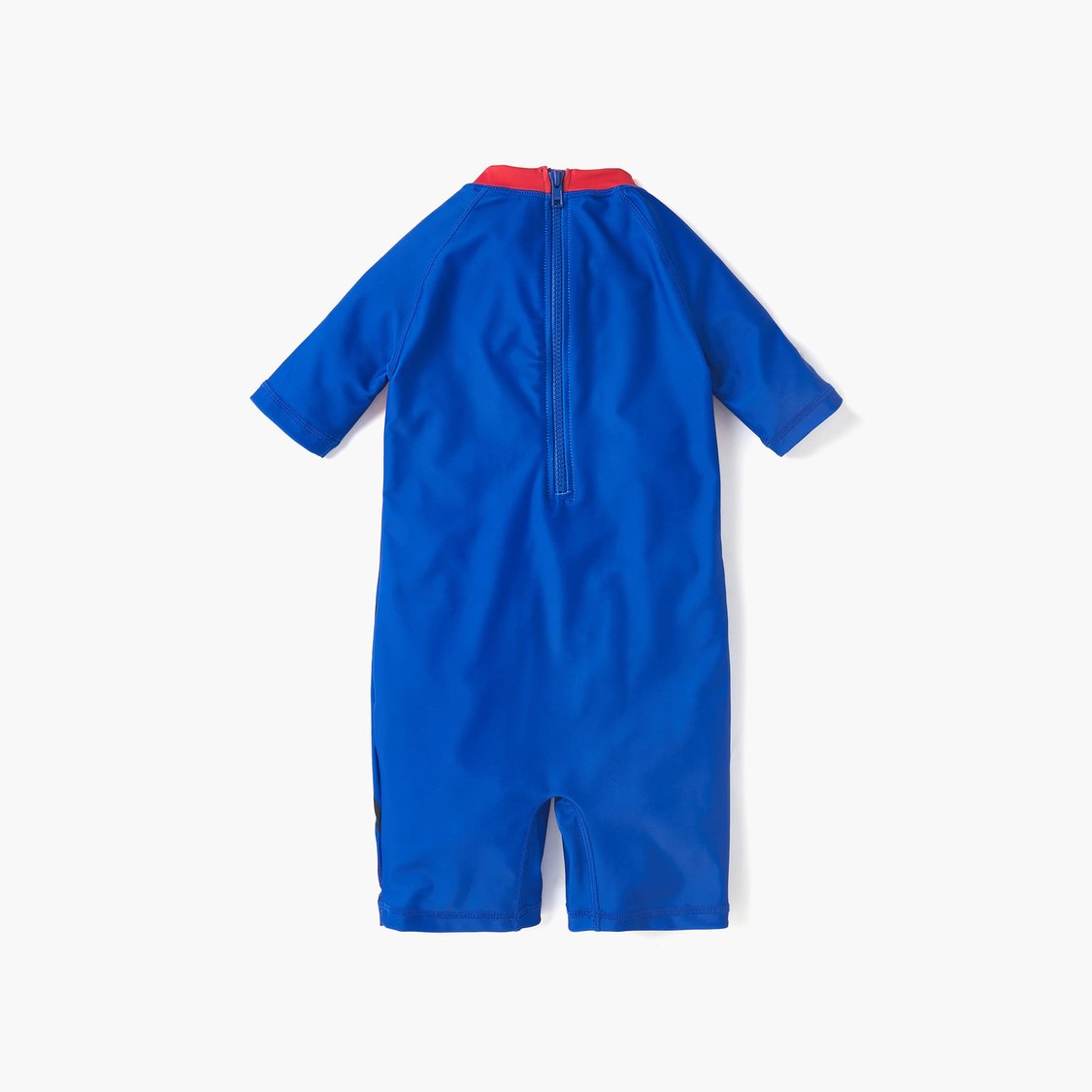 Juniors Spider-Man Print Swimsuit with Round Neck and Short Sleeves