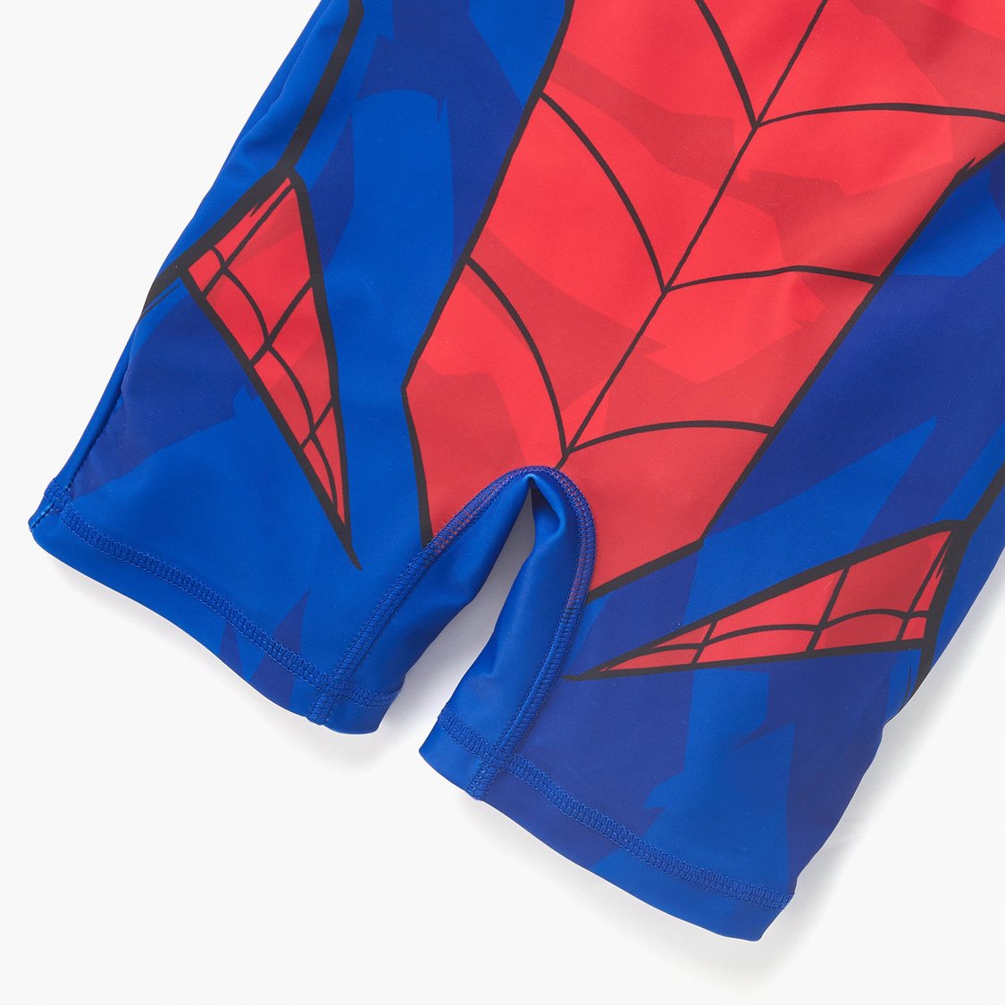 Juniors Spider-Man Print Swimsuit with Round Neck and Short Sleeves