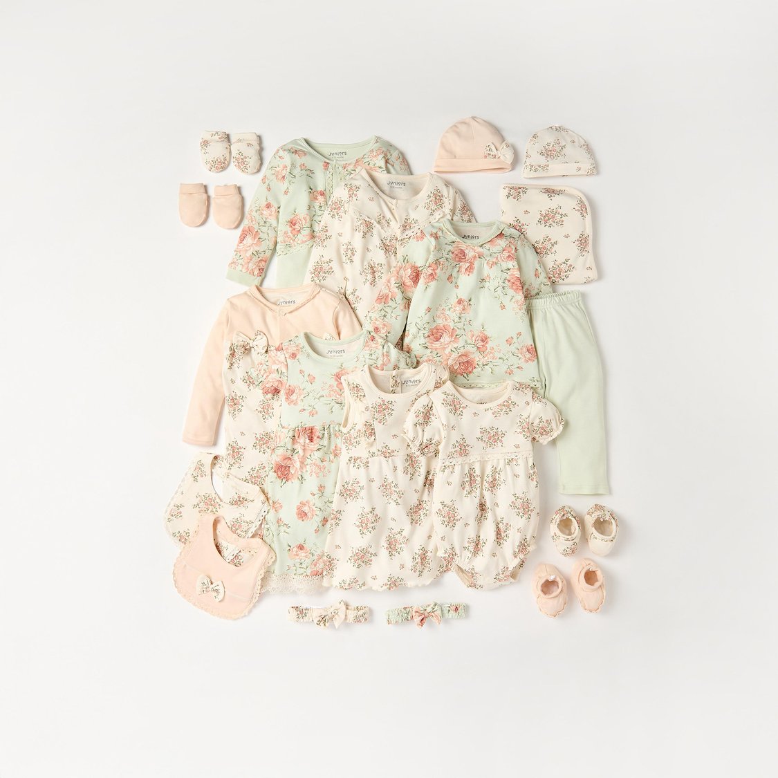 Juniors Floral Print Romper with Snap Button Closure