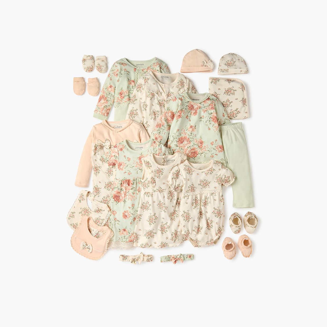 Juniors Floral Print A-line Dress with Short Sleeves and Lace Detail