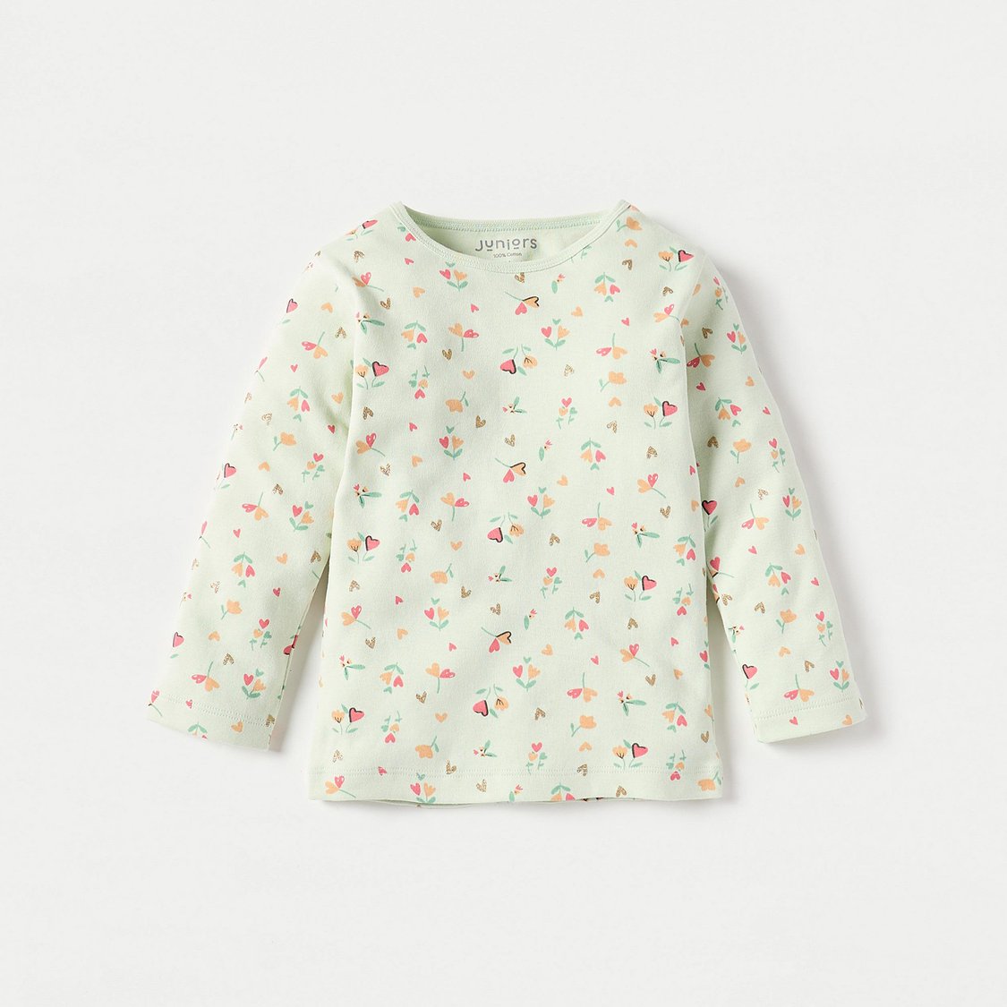 Juniors All-Over Floral Print T-shirt and Pyjama Set
