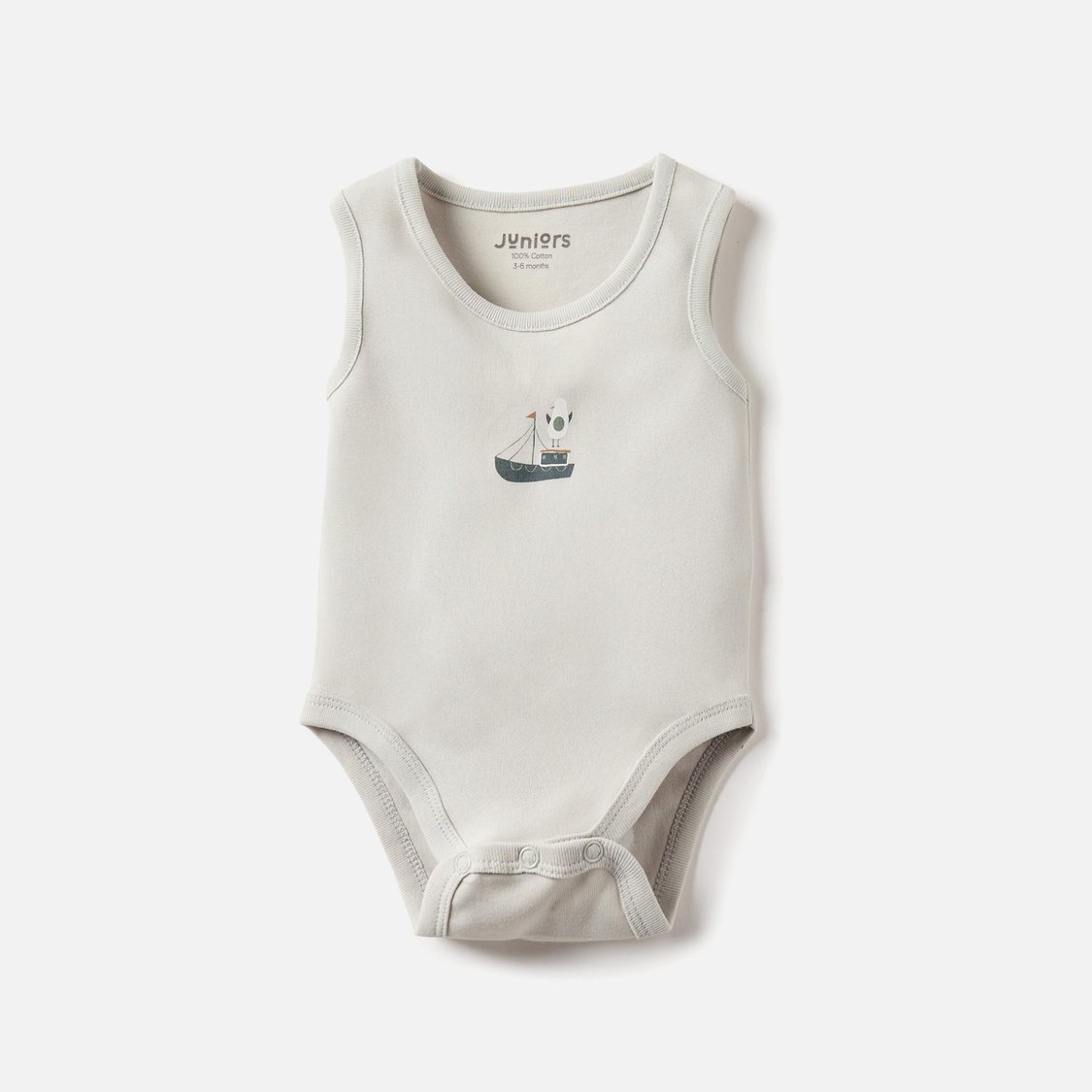Juniors Printed Sleeveless Bodysuit with Snap Button Closure - Set of 3