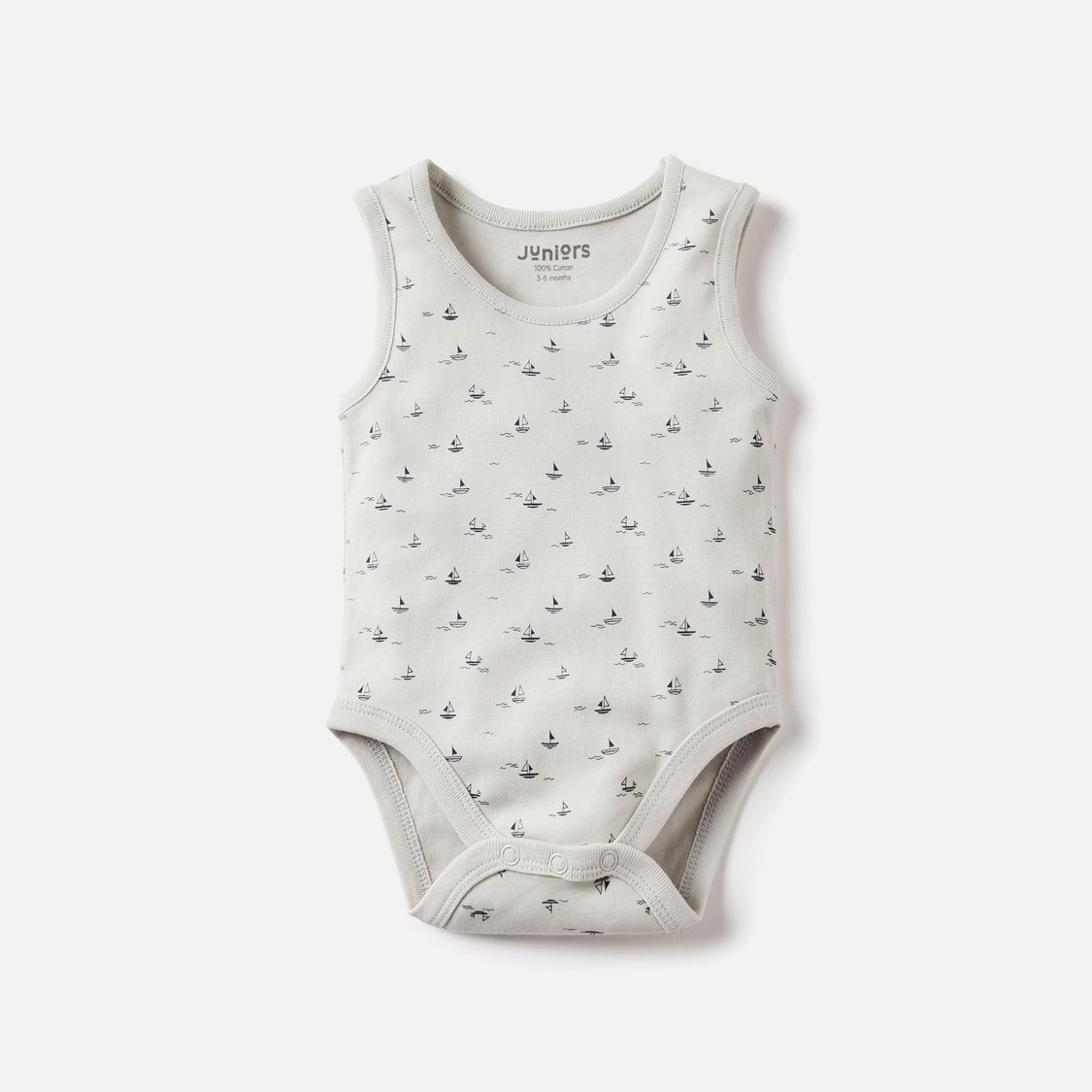 Juniors Printed Sleeveless Bodysuit with Snap Button Closure - Set of 3