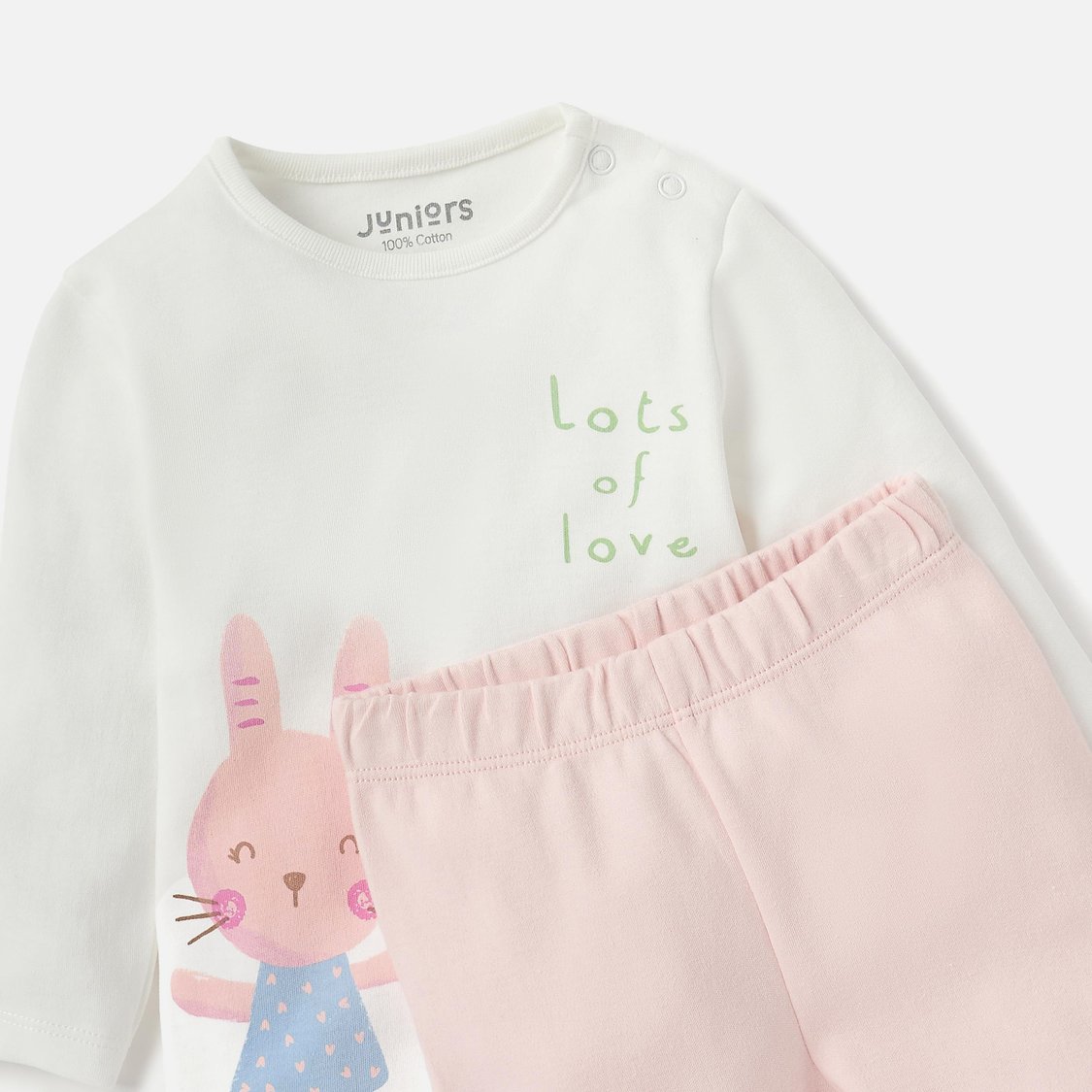 Juniors Printed Long Sleeves T-shirt and Pyjama Set