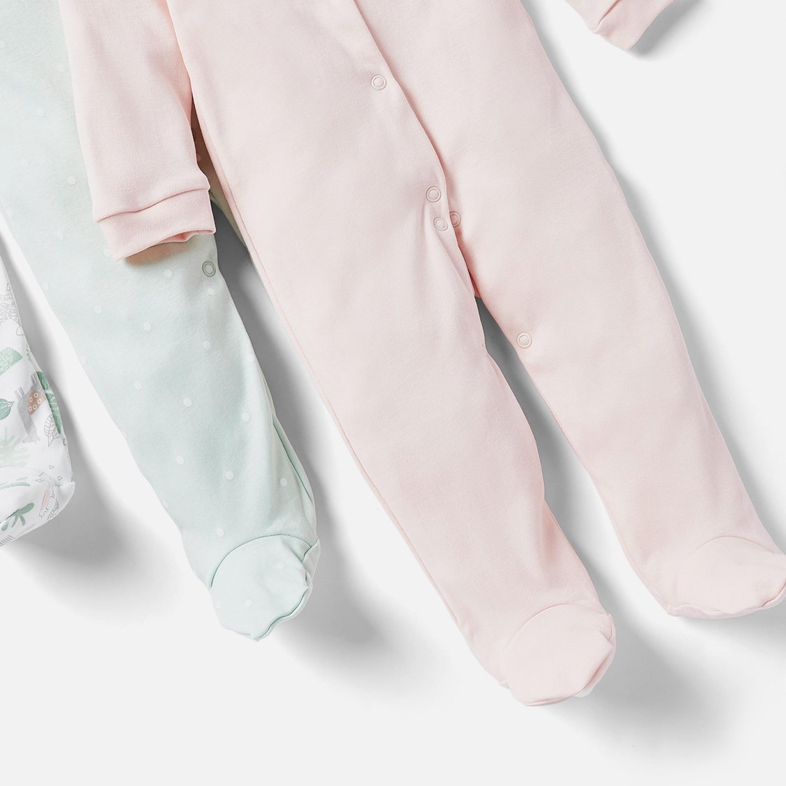 Juniors Printed Closed Foot Sleepsuit with Long Sleeves - Set of 3