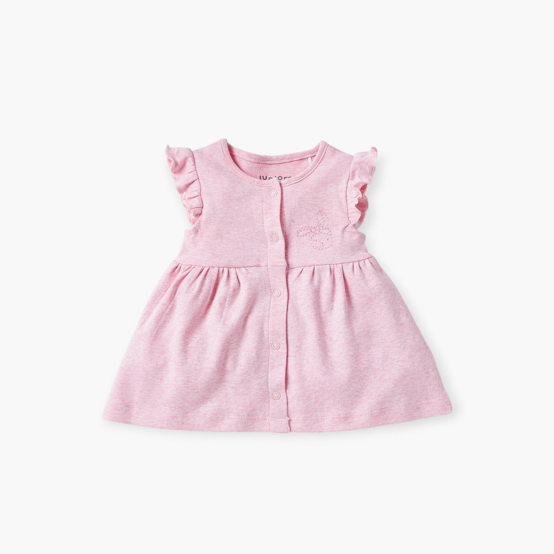 Juniors Assorted A-Line Dress with Ruffle Sleeves and Button Closure - Set of 2