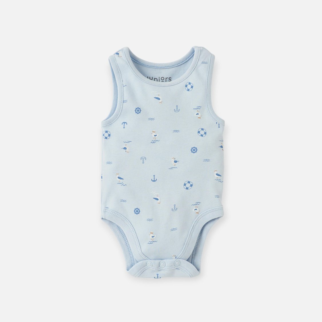 Juniors Printed Sleeveless Bodysuit with Round Neck - Set of 2