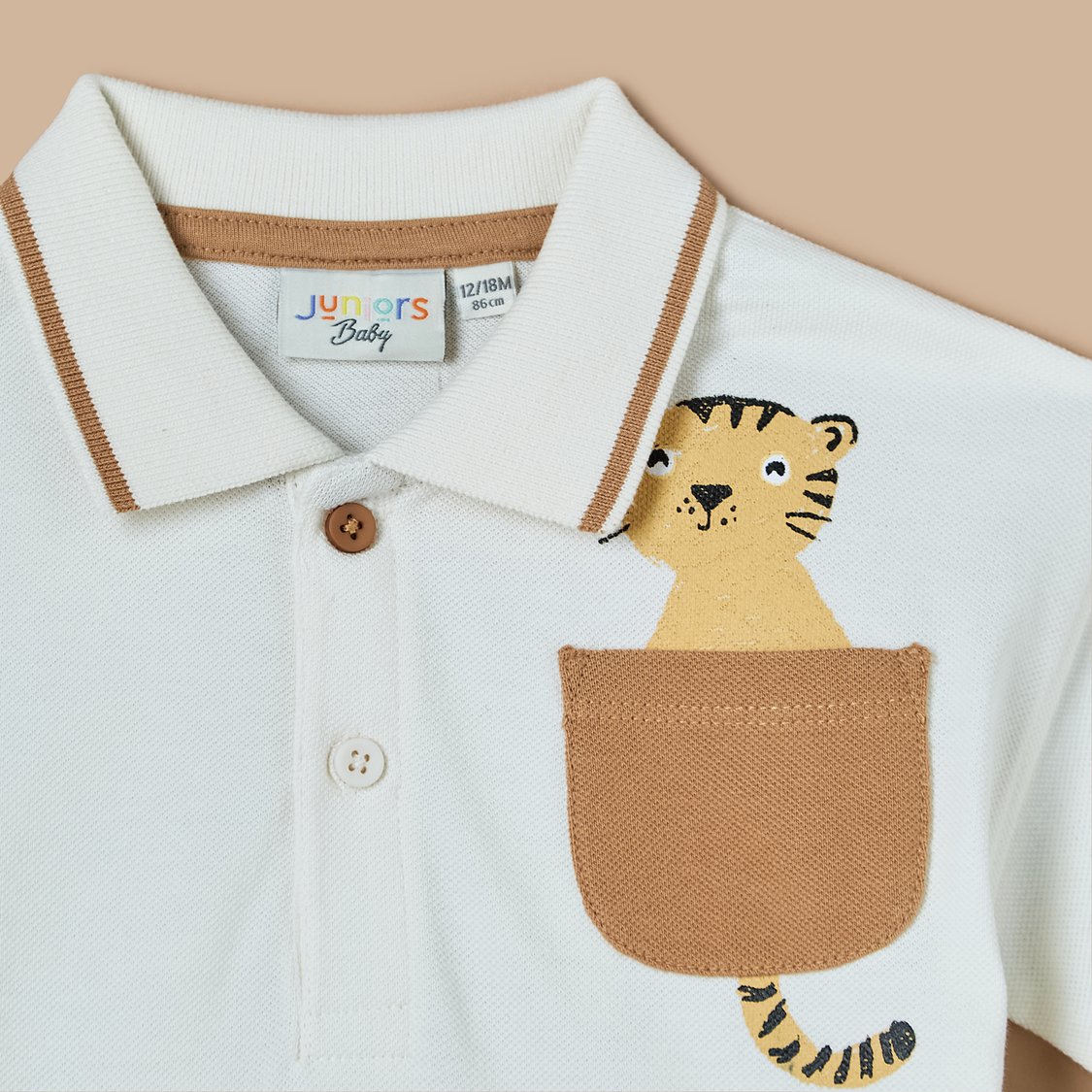 Buy Juniors Tiger Print Polo T-shirt from Juniors at just INR
