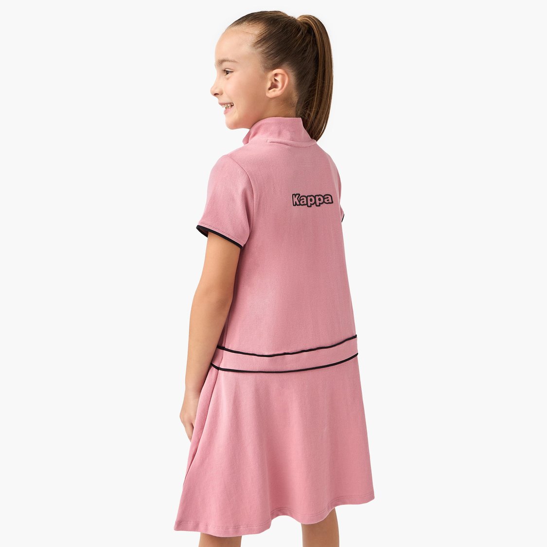 Kappa Logo Detail Polo Dress with Short Sleeves