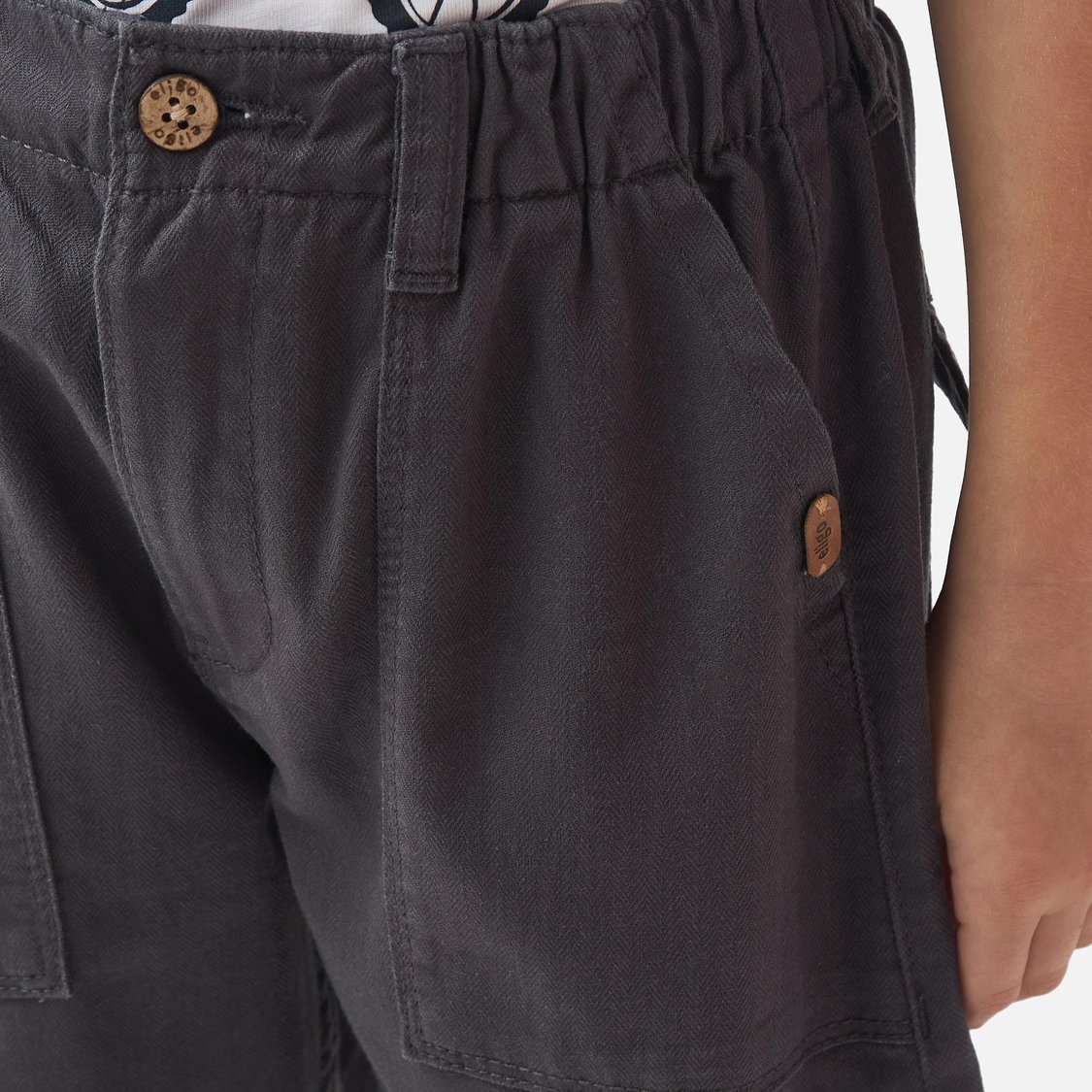 Juniors Solid Shorts with Button Closure and Pockets