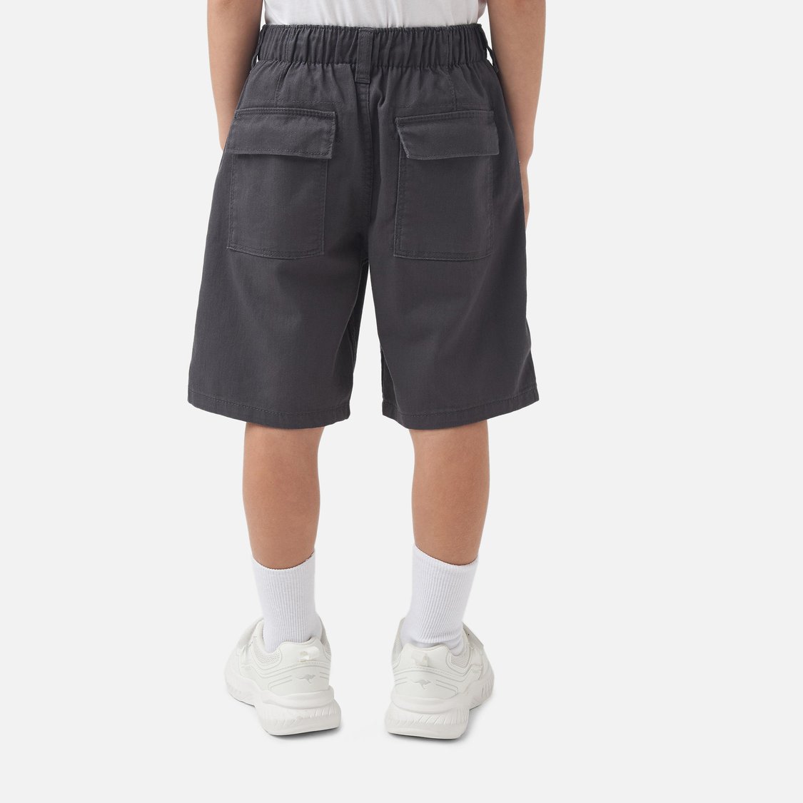 Juniors Solid Shorts with Button Closure and Pockets