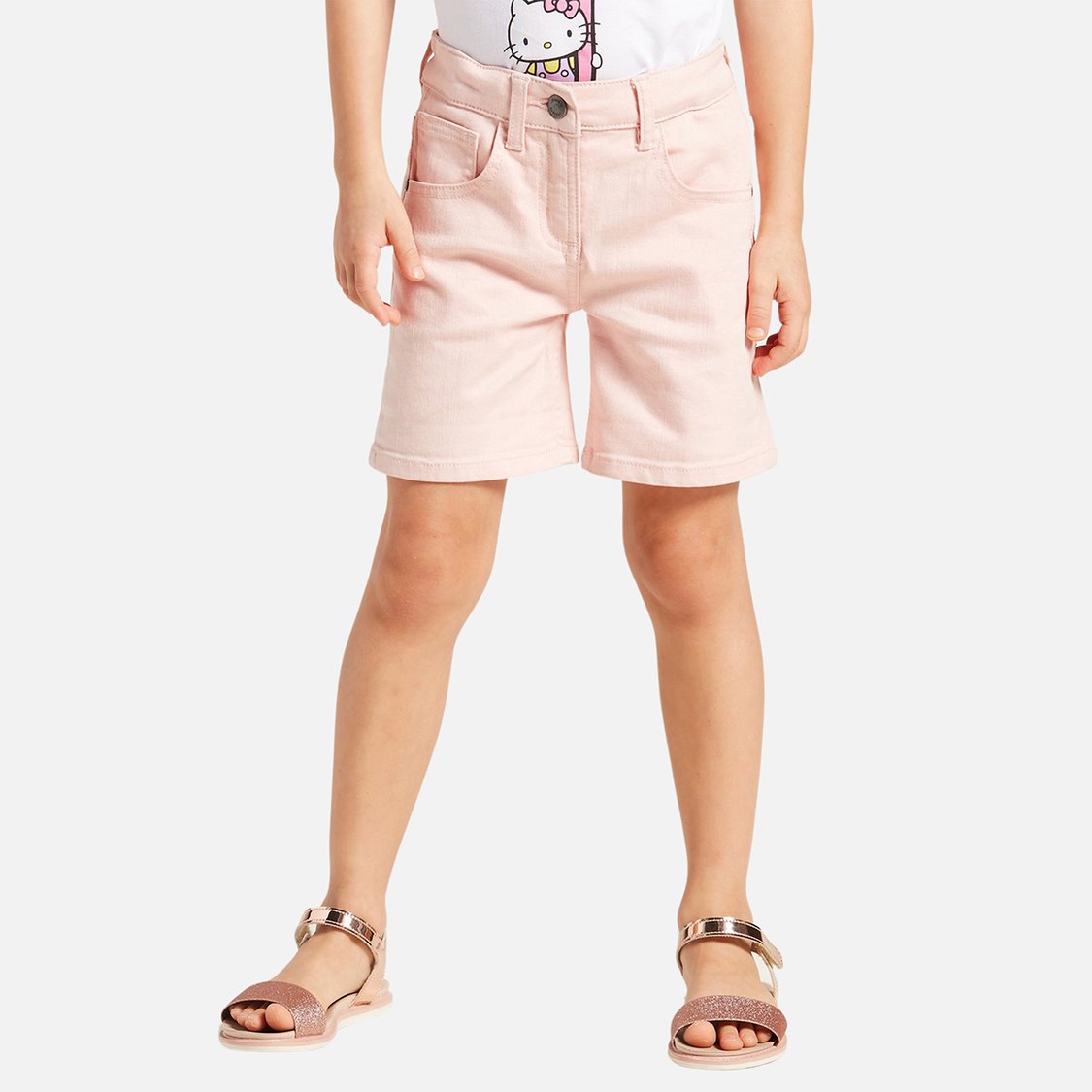 Juniors Solid Denim Shorts