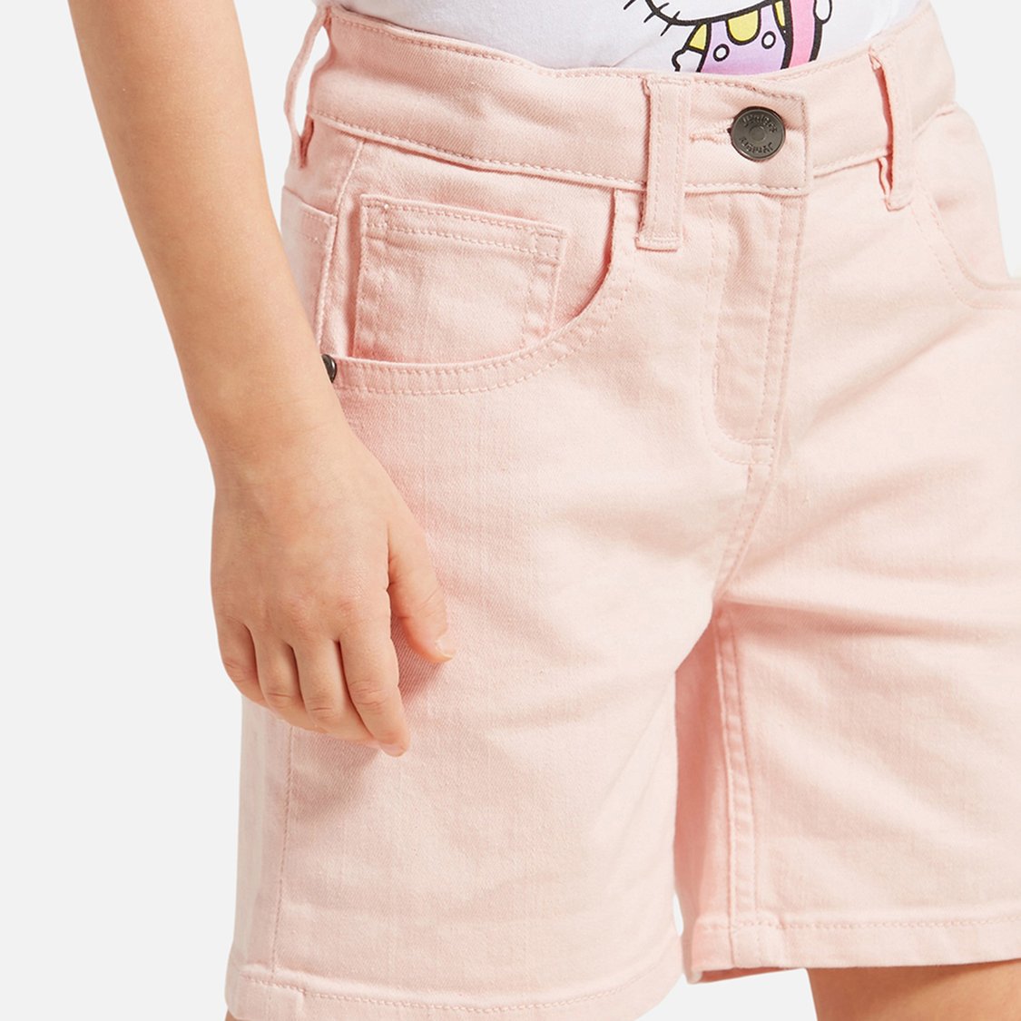 Juniors Solid Denim Shorts