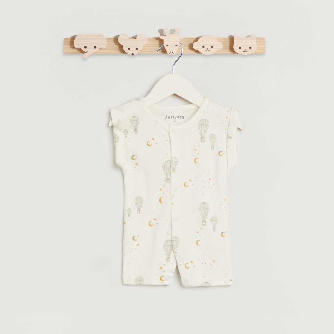 Juniors Moon and Stars Print Short Sleeves Romper - Set of 2