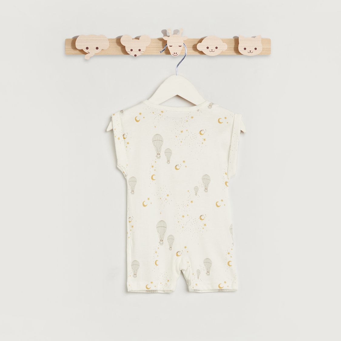 Juniors Moon and Stars Print Short Sleeves Romper - Set of 2