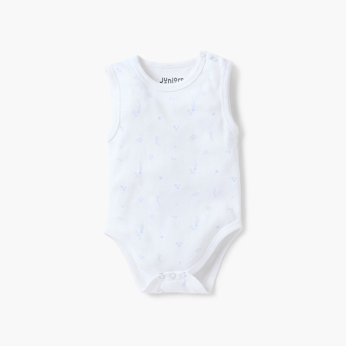 Juniors Space Print Sleeveless Bodysuit with Snap Button Closure - Set of 3