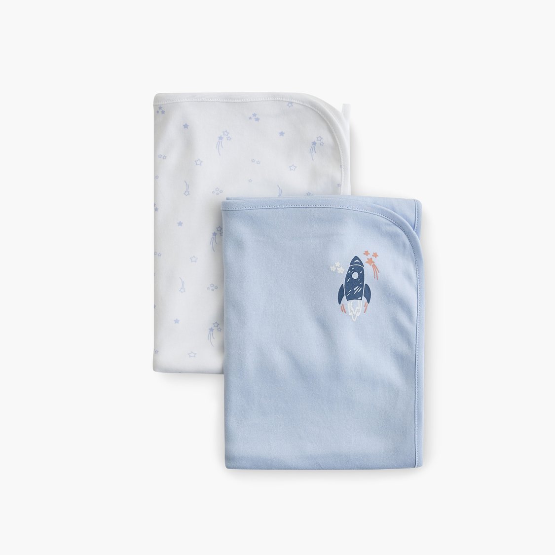 Juniors Printed Receiving Blanket - Set of 2 - 70x70 cm