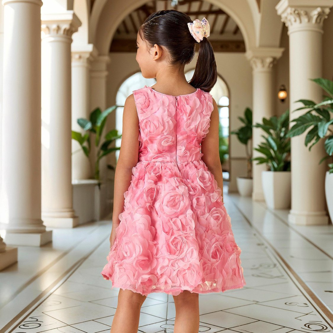 Juniors All-Over Floral Accent Sleeveless Dress