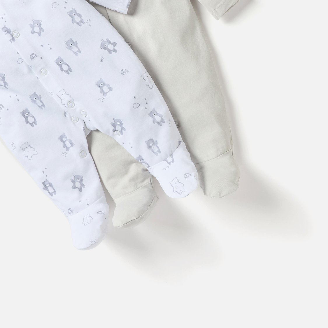 Juniors Assorted Sleepsuit with Long Sleeves and Button Closure - Set of 2