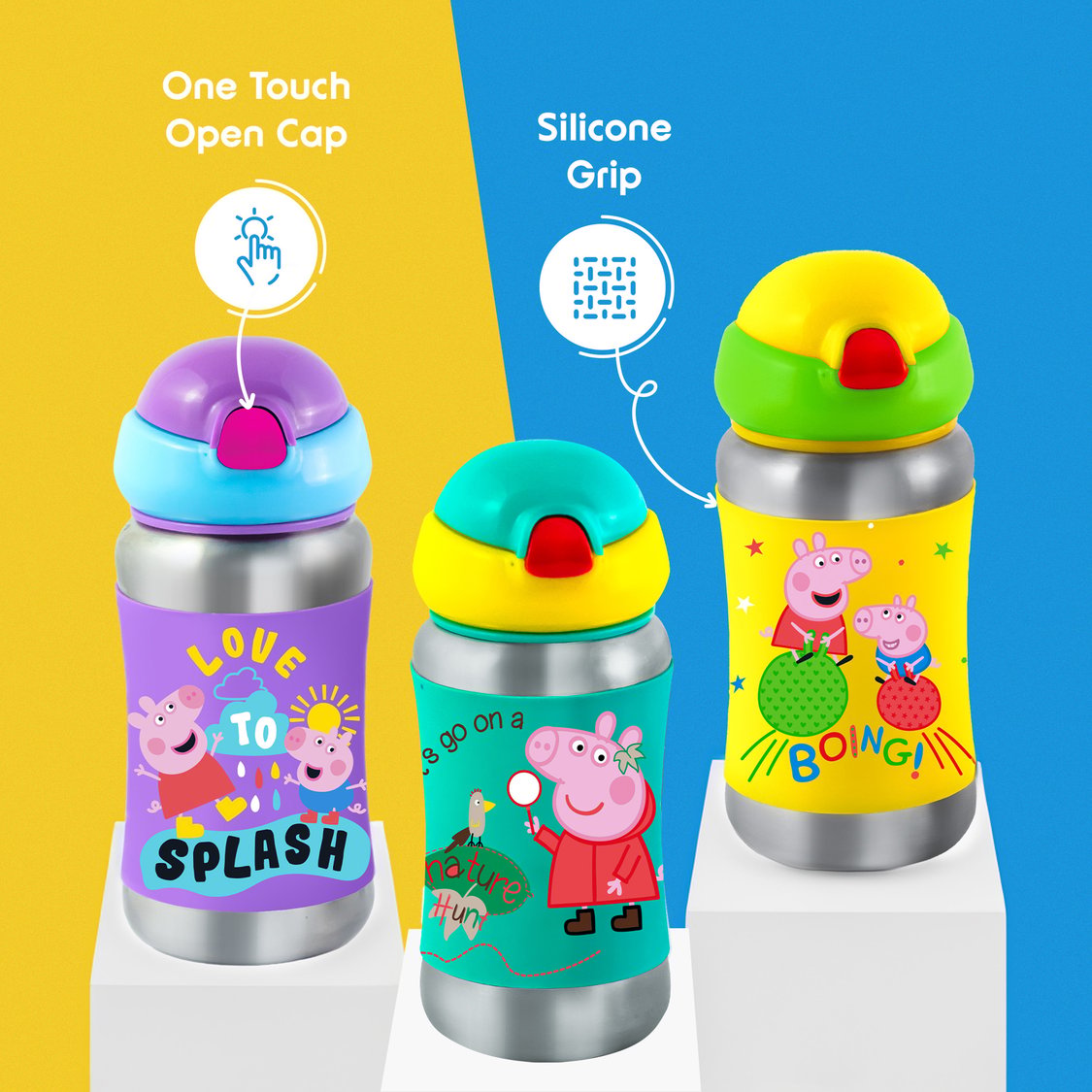 Rabitat Peppa Pig Steel Play Bottle - Go Green - 350 ml