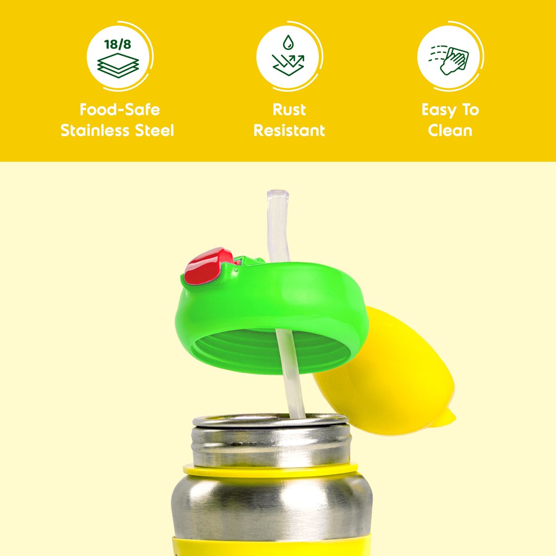 Rabitat Peppa Pig Steel Play Bottle - Go Green - 350 ml