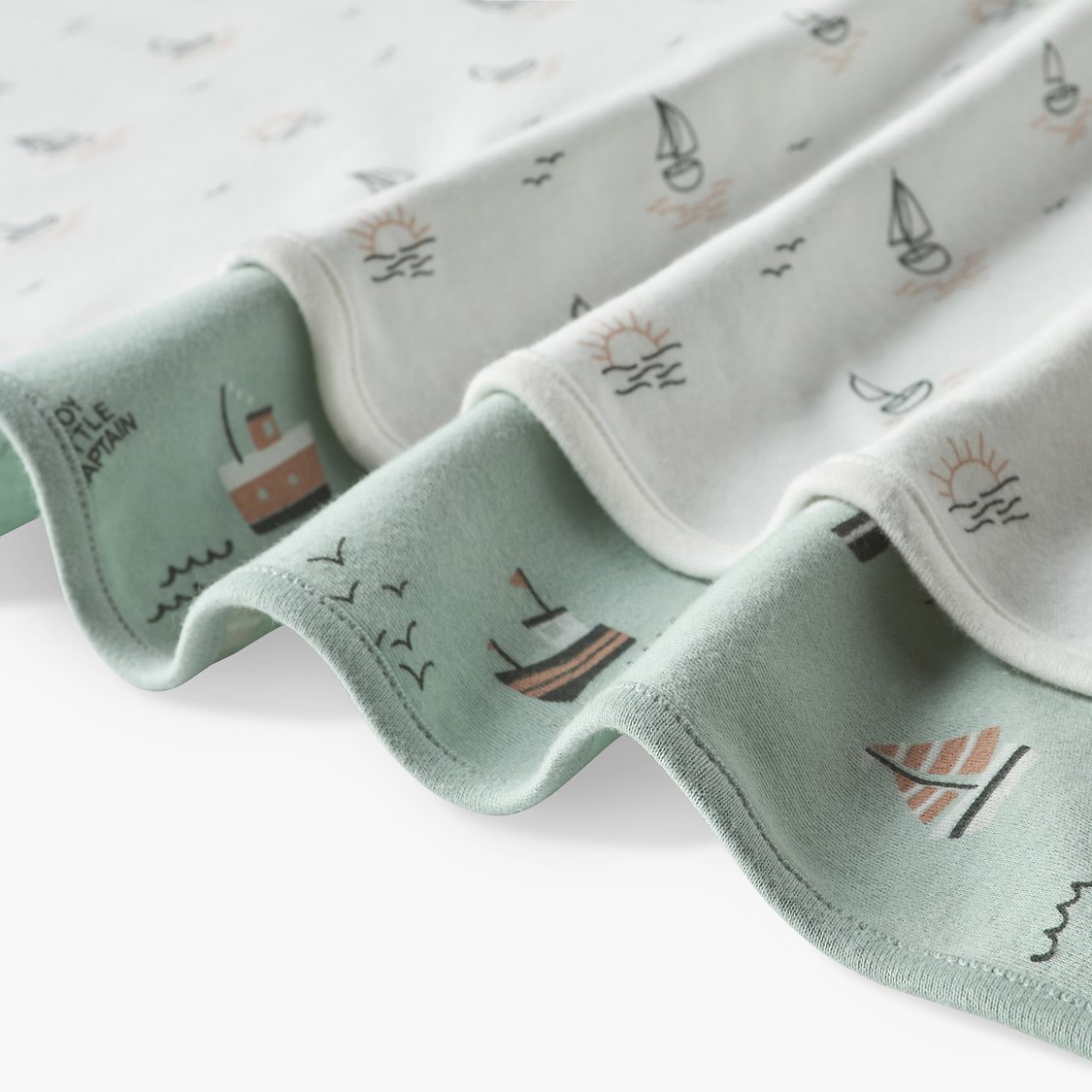 Juniors Nautica Print Receiving Blanket - Set of 2 - 70x70 cm