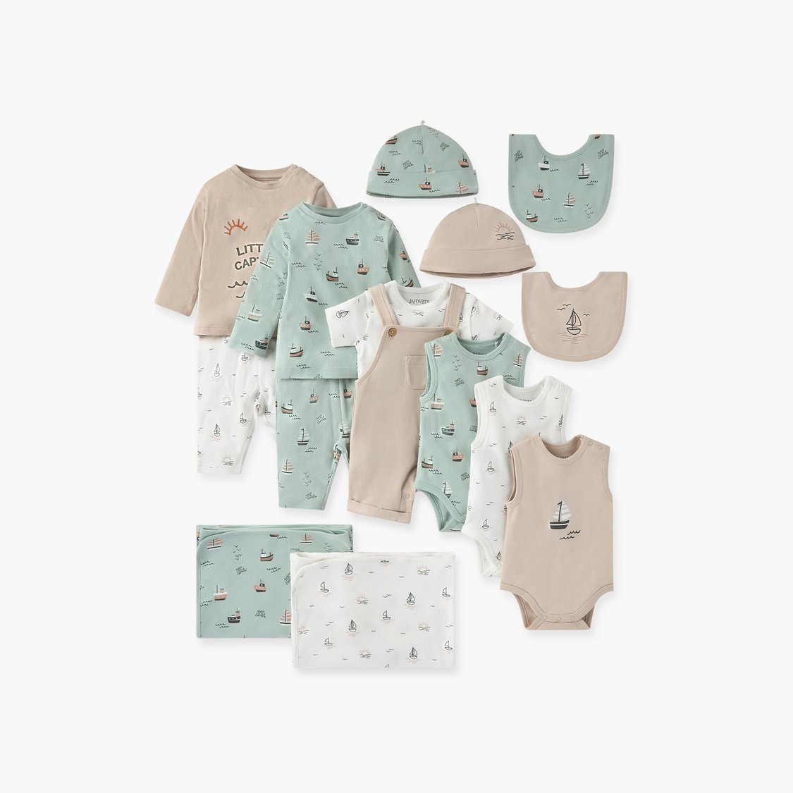 Juniors Nautica Print Receiving Blanket - Set of 2 - 70x70 cm