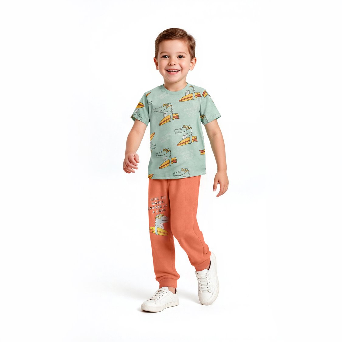 Juniors Crocodile Print T-shirt and Pyjama Set