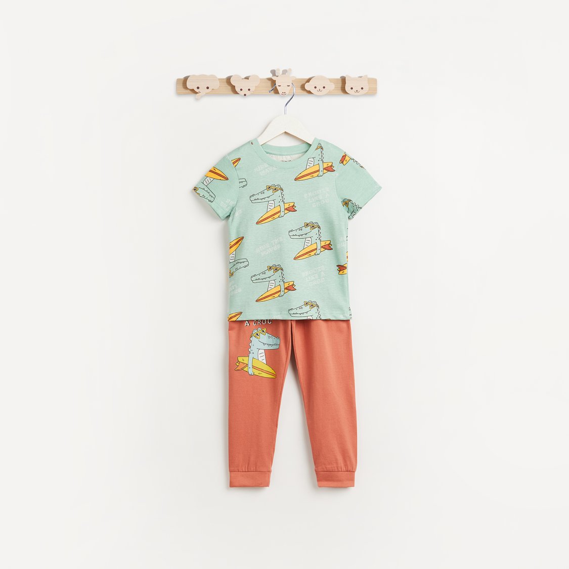 Juniors Crocodile Print T-shirt and Pyjama Set
