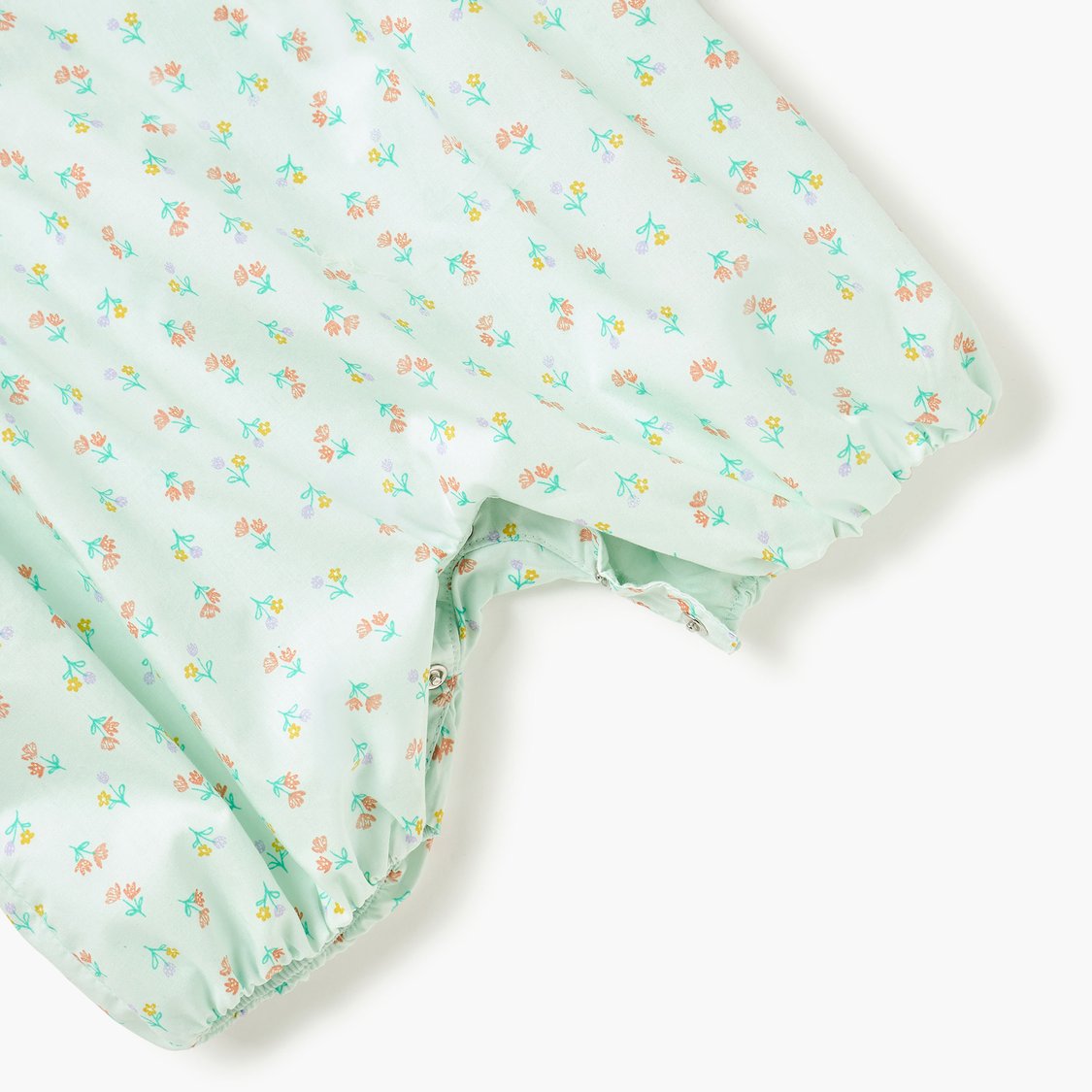 Juniors Floral Print Romper with Button Closure