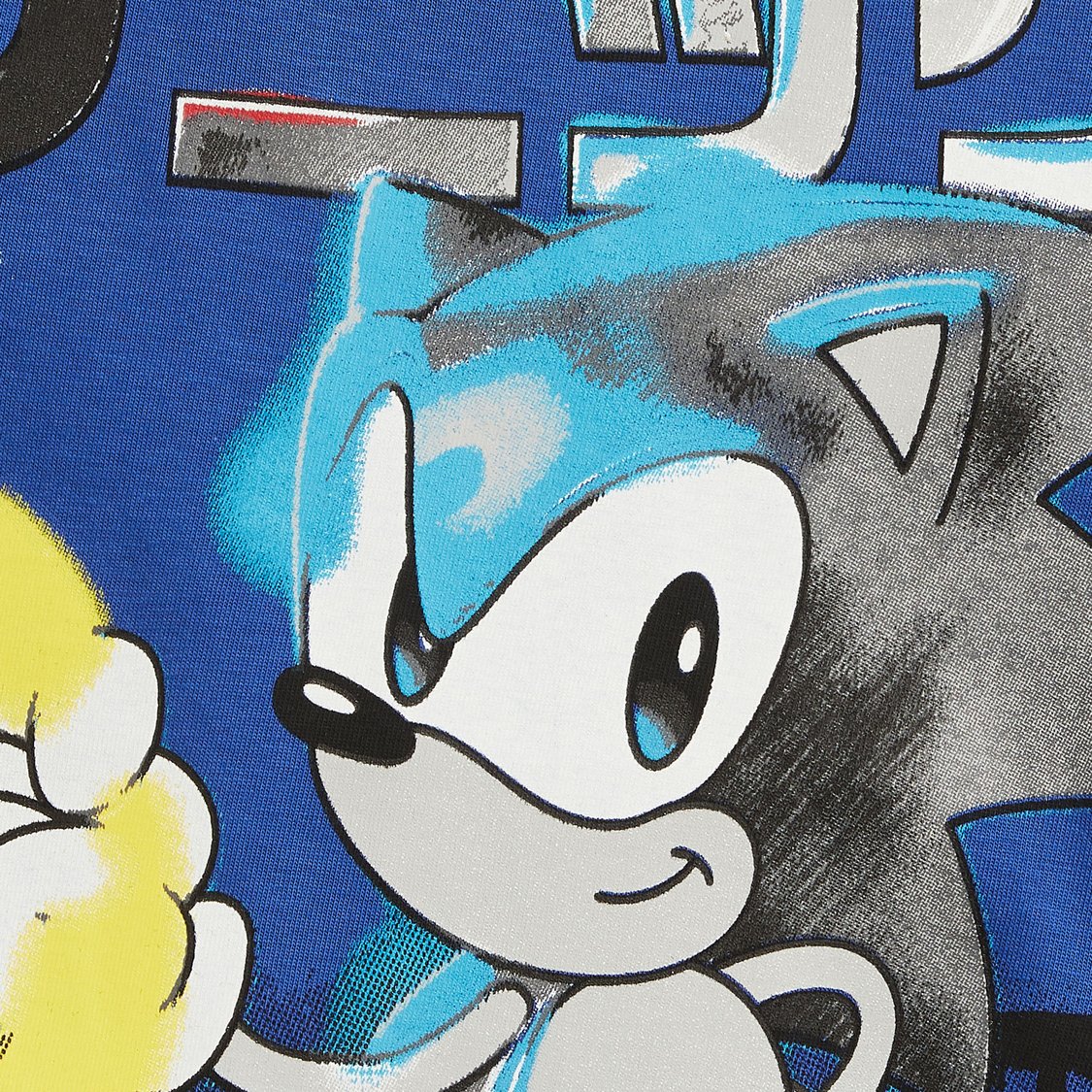 Juniors Sonic Screen Print T-shirt with Short Sleeves