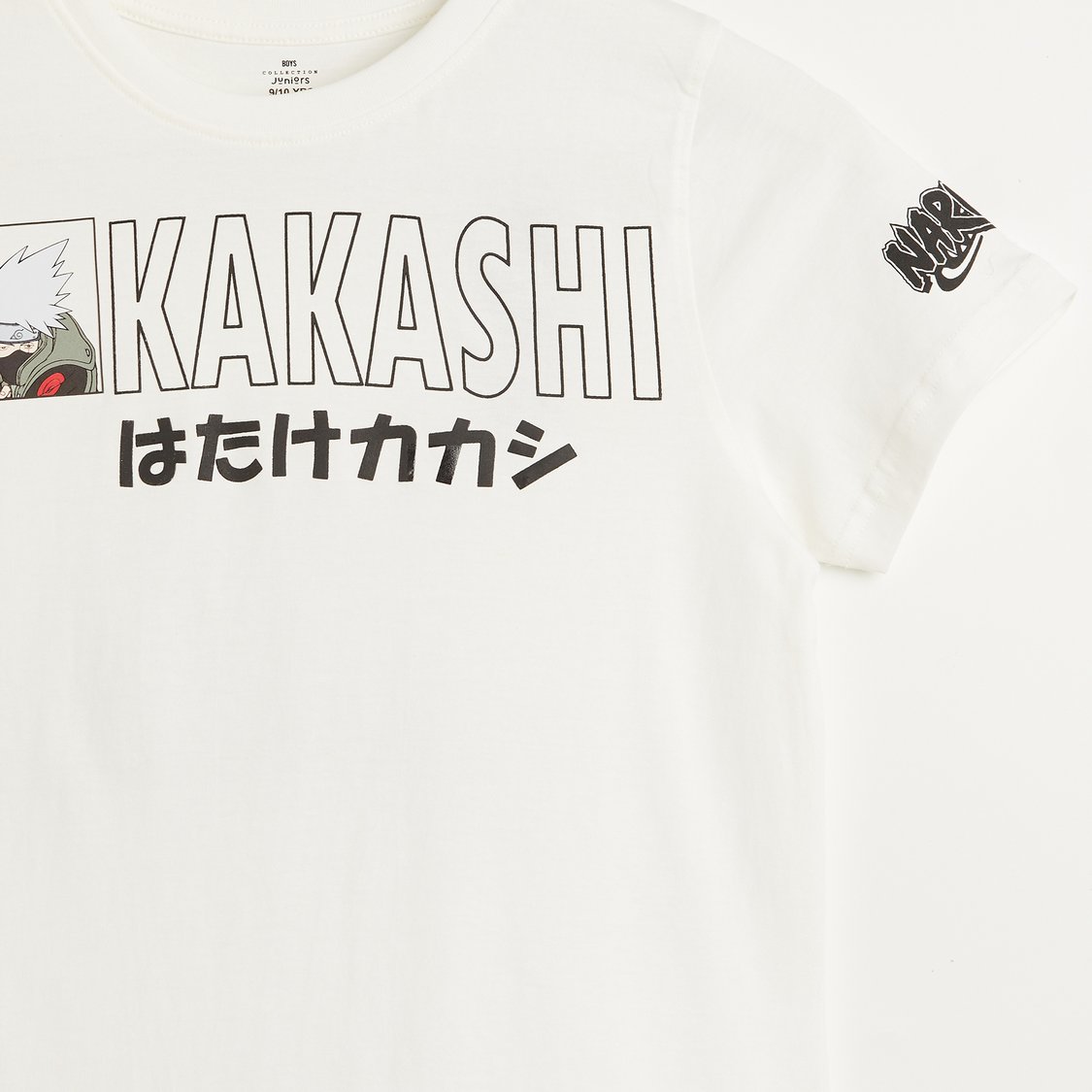 Juniors Kakashi Print Crew Neck T-shirt with Short Sleeves