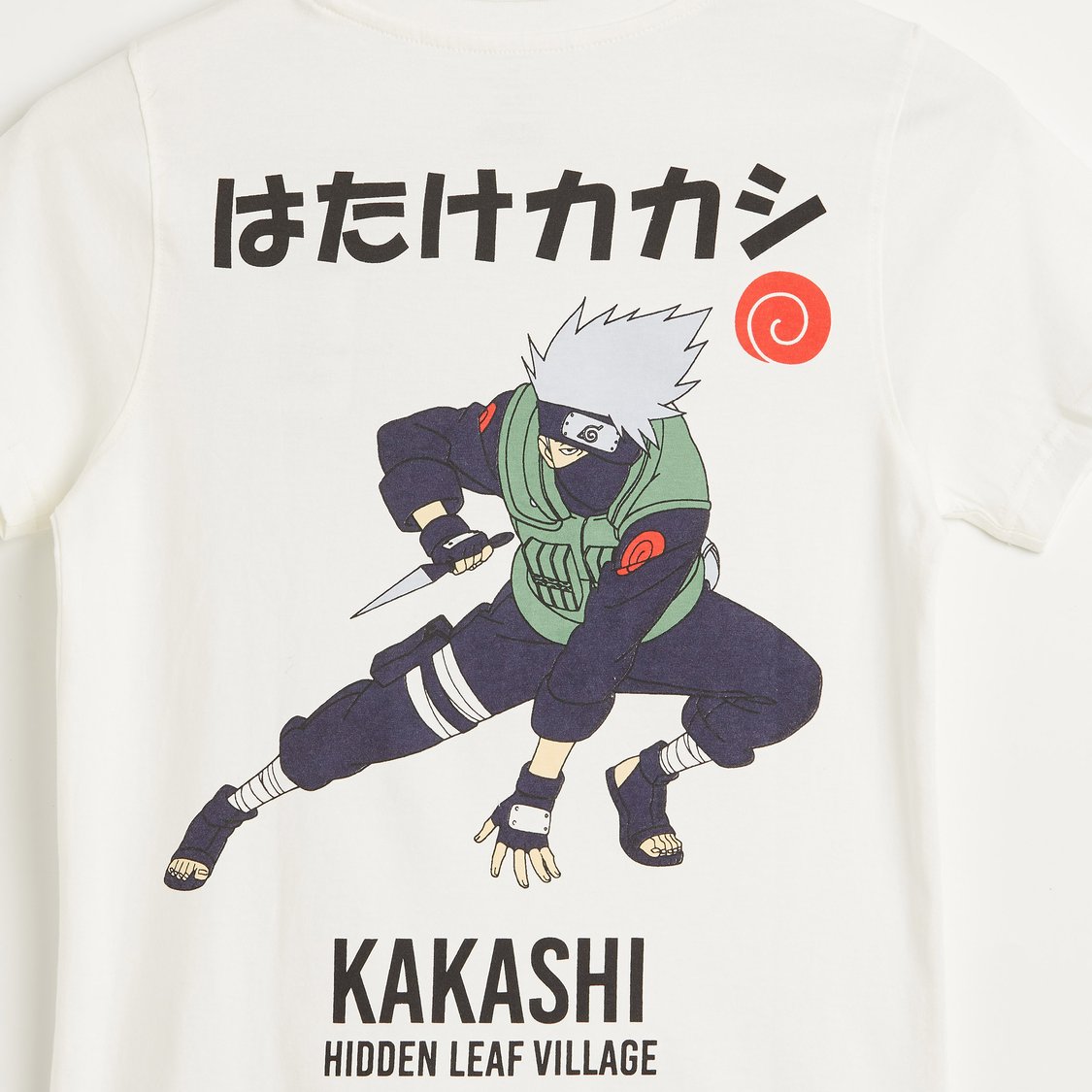 Juniors Kakashi Print Crew Neck T-shirt with Short Sleeves