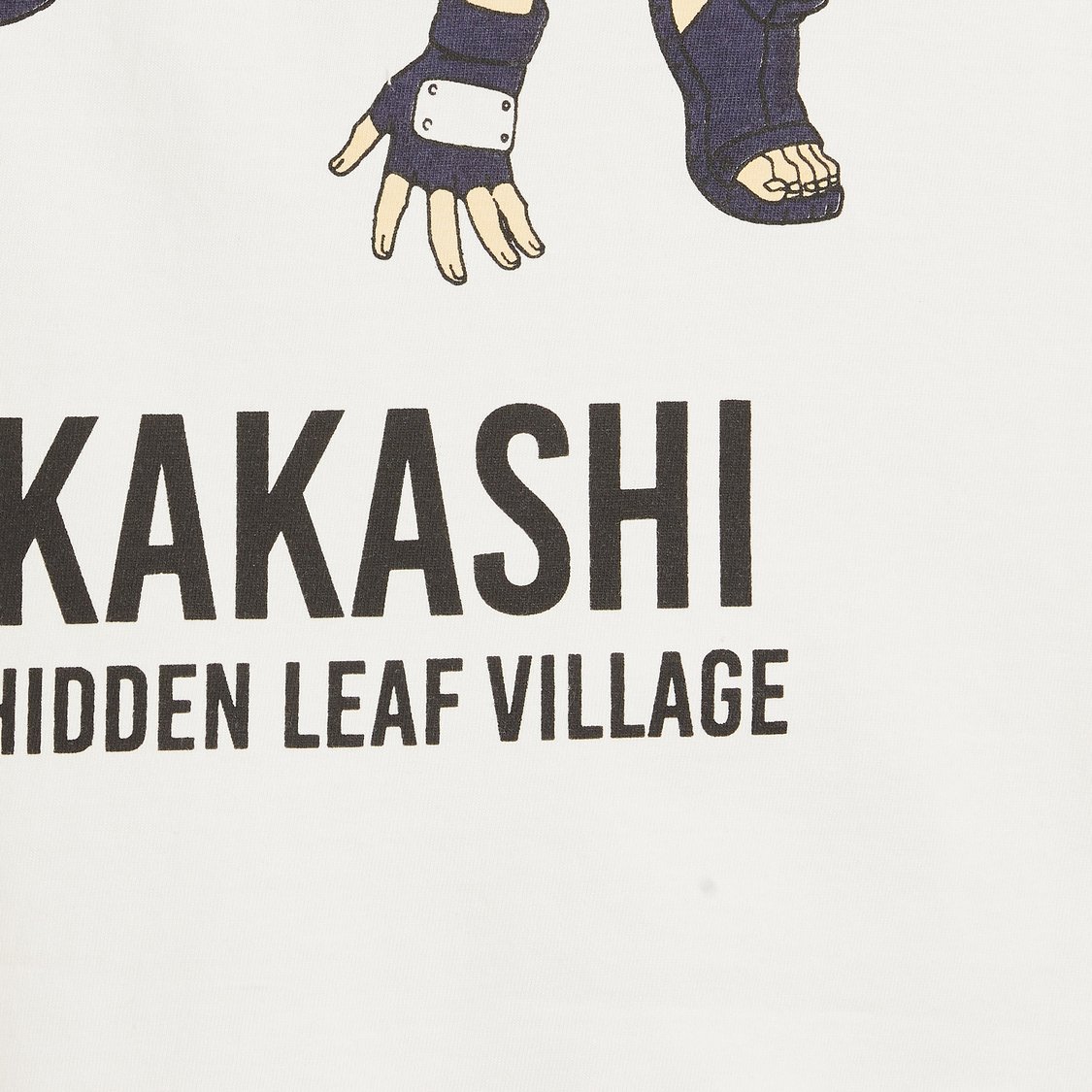Juniors Kakashi Print Crew Neck T-shirt with Short Sleeves