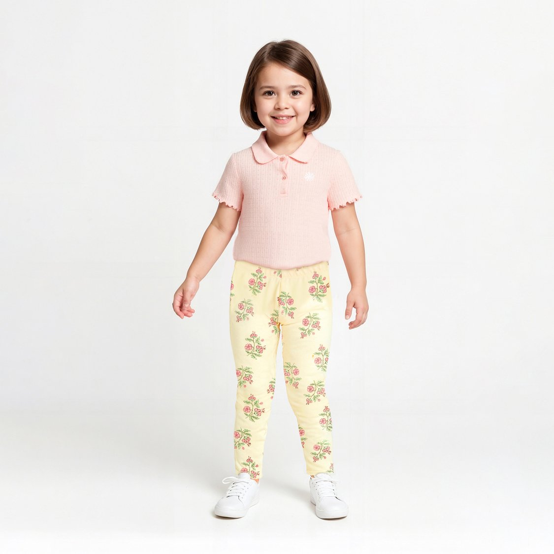 Juniors Floral Print Leggings with Elasticated Waistband